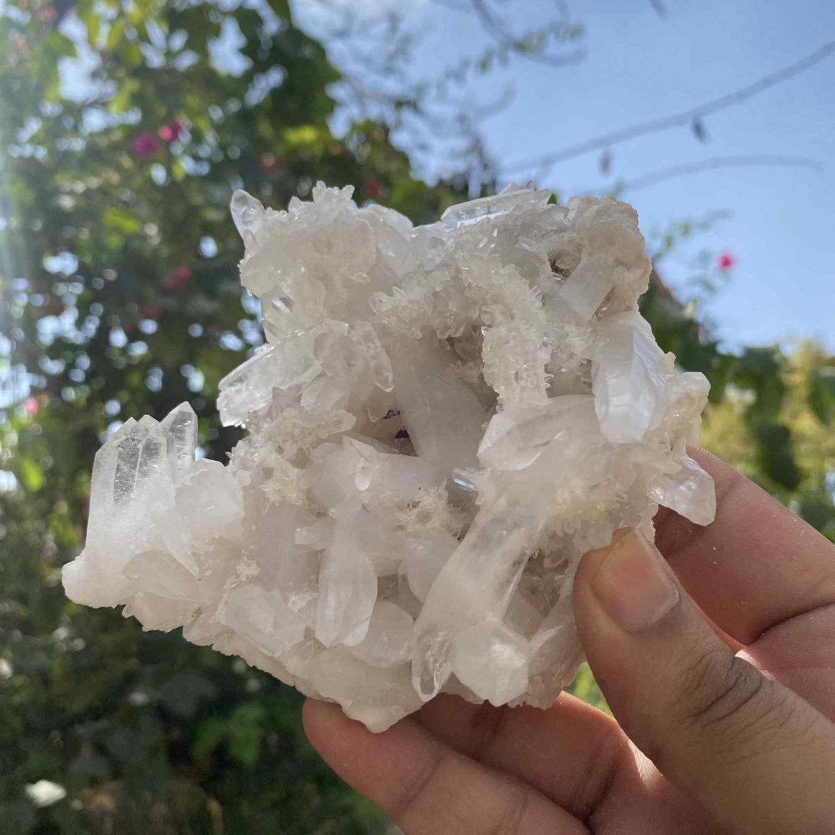 Raw Himalayan White Quartz Mineral Cluster Natural Display Collector