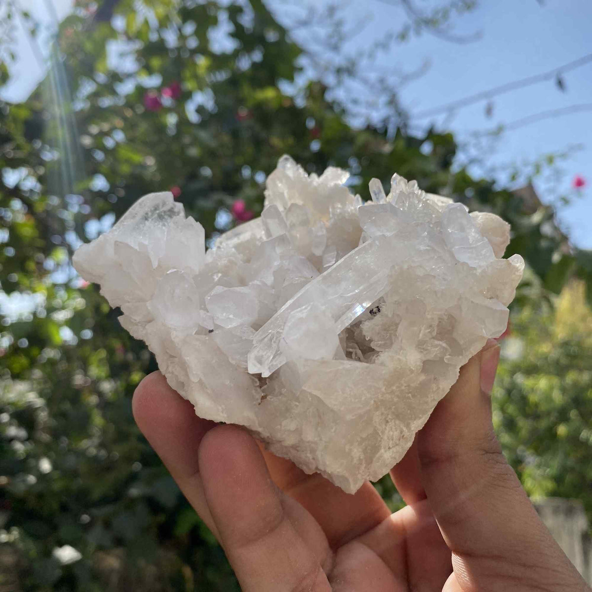 Raw Himalayan White Quartz Mineral Cluster Natural Display Collector