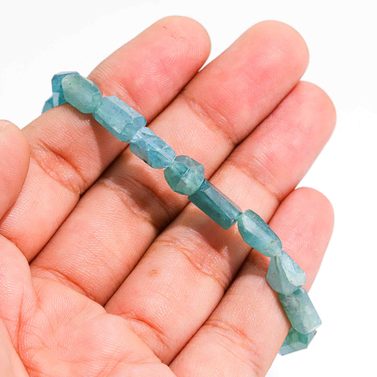Natural Grandidierite Bracelet Fancy Faceted Gemstone Beads Handmade 68 Ct