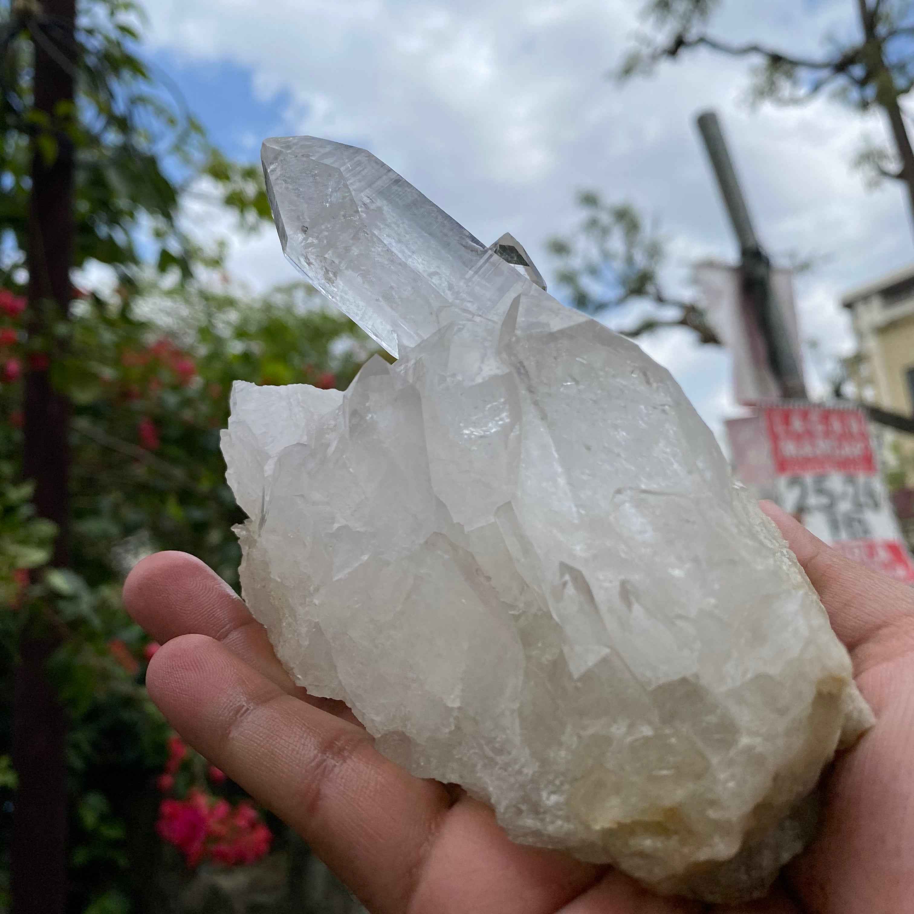 White Himalayan Quartz Crystal Cluster Healing Display Natural Energy Stone