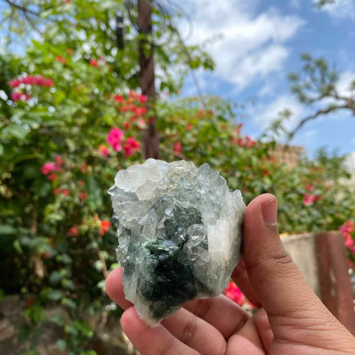 Himalayan Green Chlorite Quartz Crystal Cluster Healing Himalayan Display Energy Stone Piece