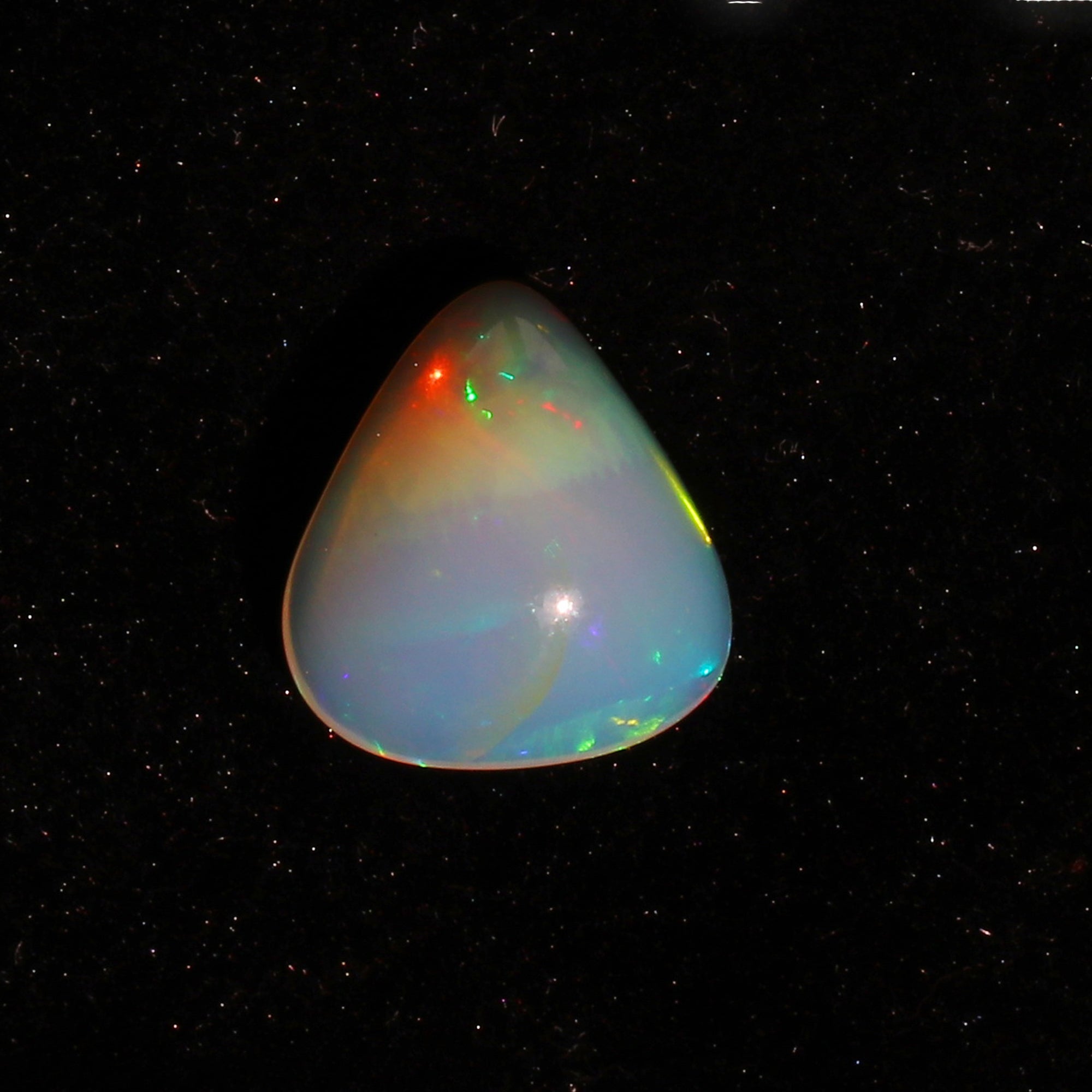 Natural Ethiopian Opal Heart Cabochon 4.39 Ct, Untreated Fire Opal Gemstone, 13mm Hand-polished October Birthstone for Jewelry Making