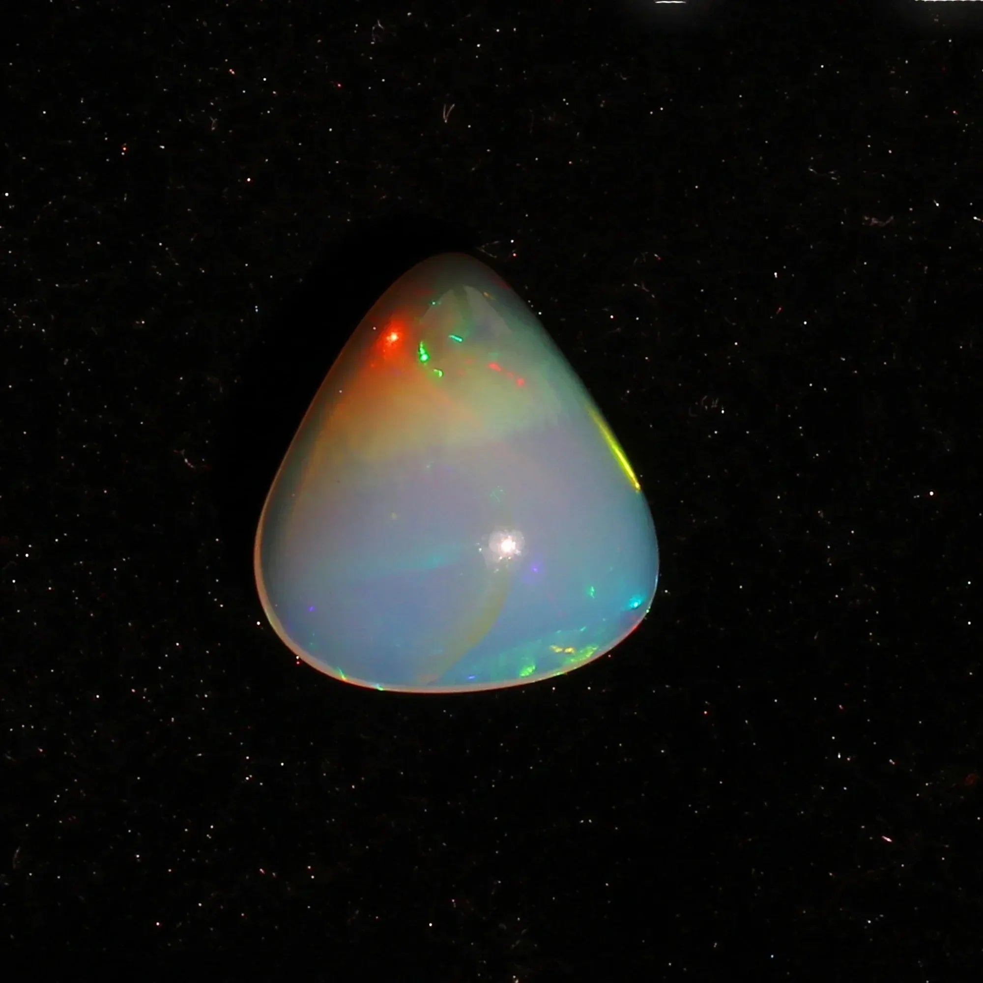 Natural Ethiopian Opal Heart Cabochon 4.39 Ct, Untreated Fire Opal Gemstone, 13mm Hand-polished October Birthstone for Jewelry Making loose gemstones