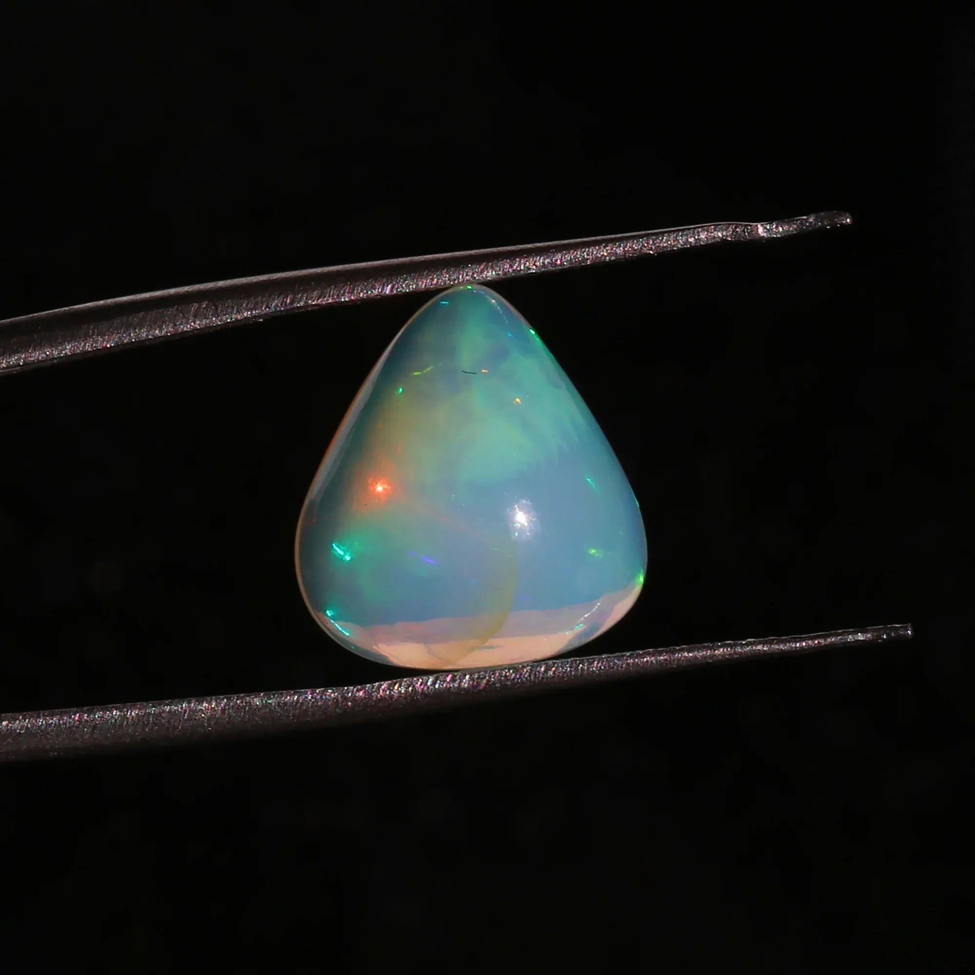 Natural Ethiopian Opal Heart Cabochon 4.39 Ct, Untreated Fire Opal Gemstone, 13mm Hand-polished October Birthstone for Jewelry Making loose gemstones