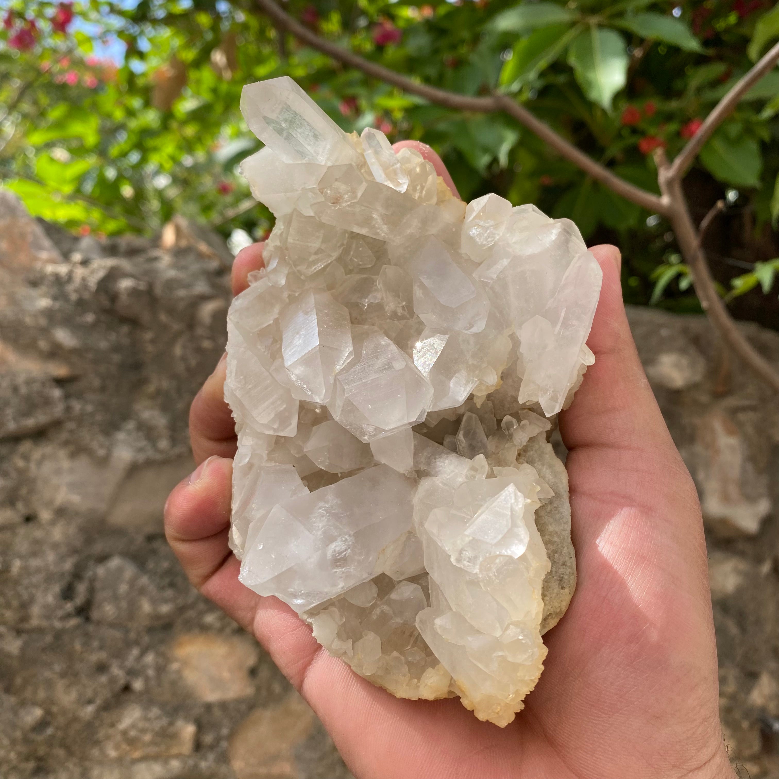 White Natural Himalayan White Quartz Crystal Cluster Healing Energy Specimen