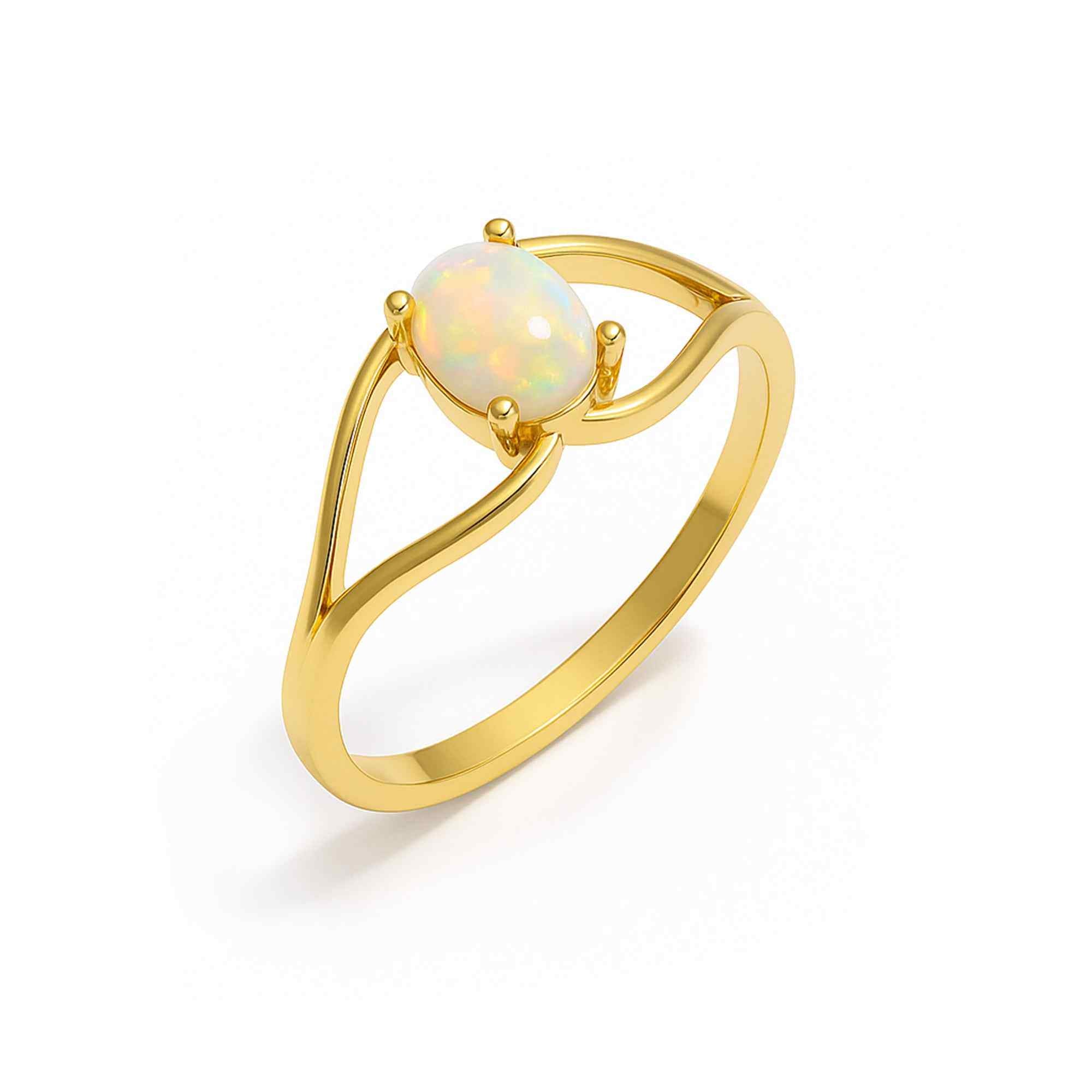 Vintage Ethiopian Opal Ring5x7mm Oval 925 Sterling Silver Handmade Statement Jewelry for Women