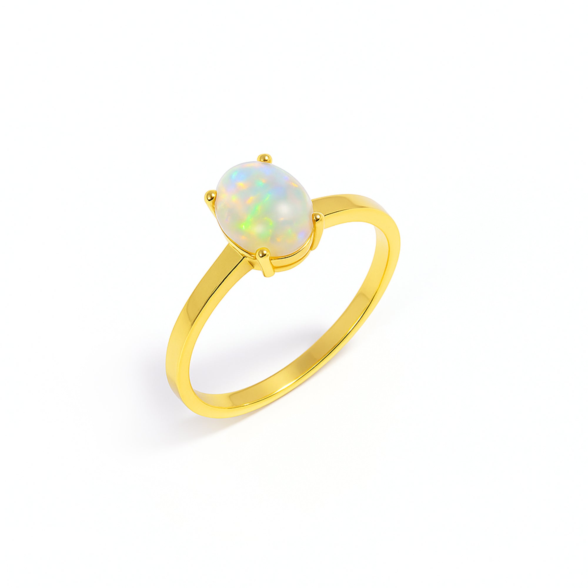 Himalya Quartz Ethiopian Opal cocktail ring with 7x9mm and 8x10mm oval opals in sterling silver, bold handcrafted jewelry