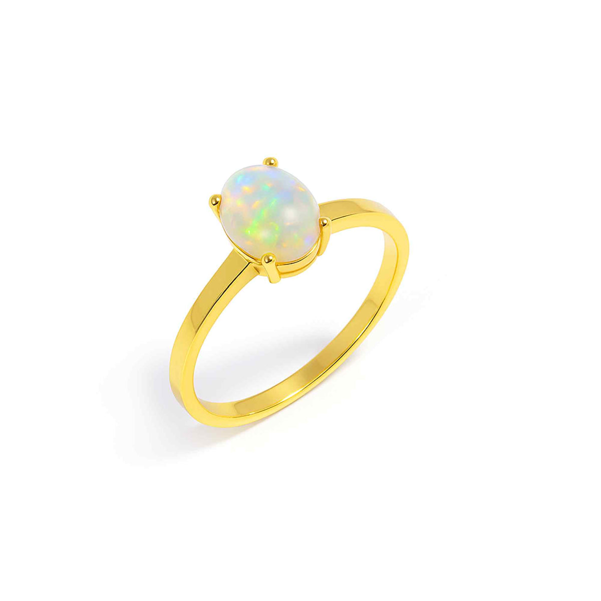 Himalya Quartz Ethiopian Opal cocktail ring with 7x9mm and 8x10mm oval opals in sterling silver, bold handcrafted jewelry