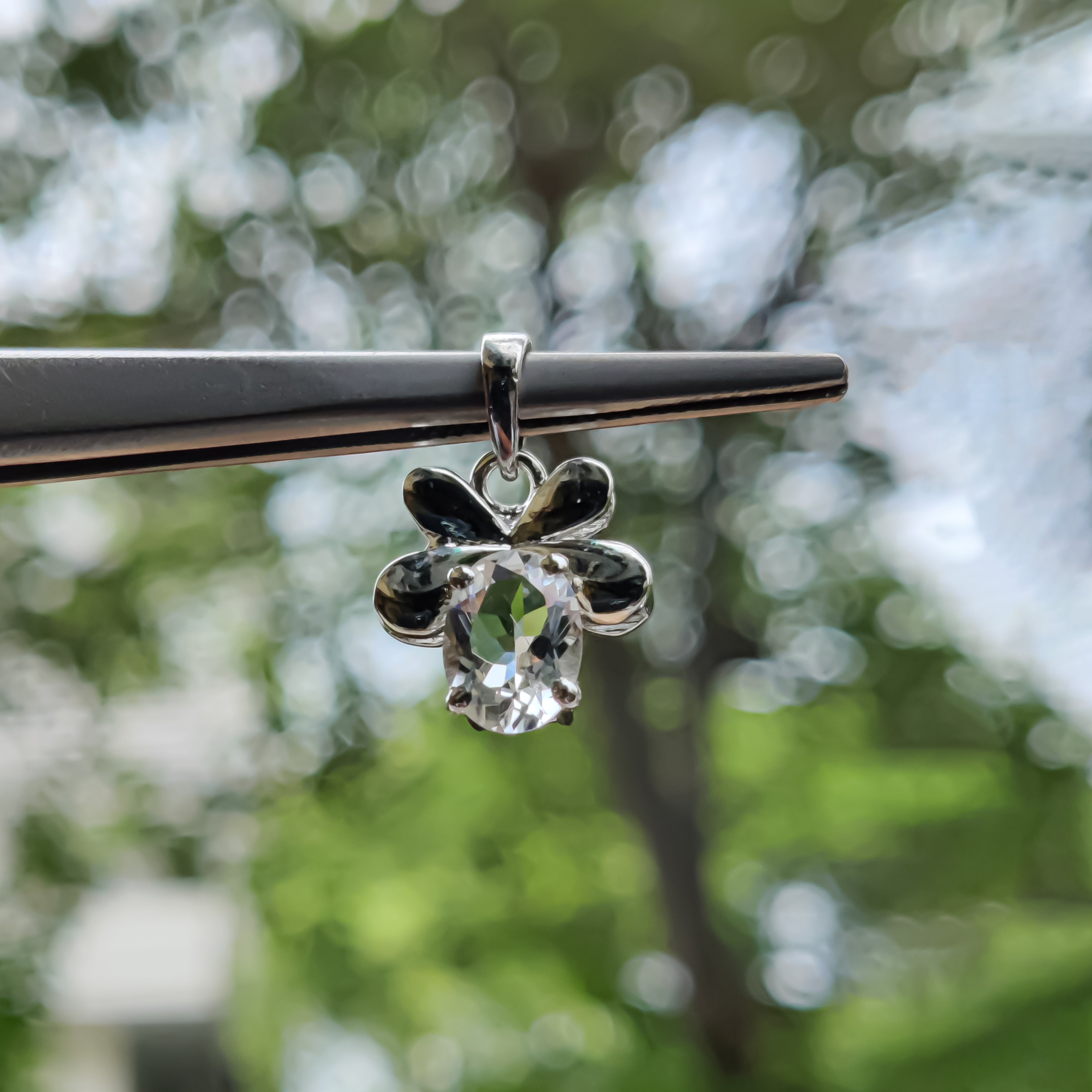 Handmade Petalite Pendant Necklace: 925 Sterling Silver, Dainty Minimalist Jewelry