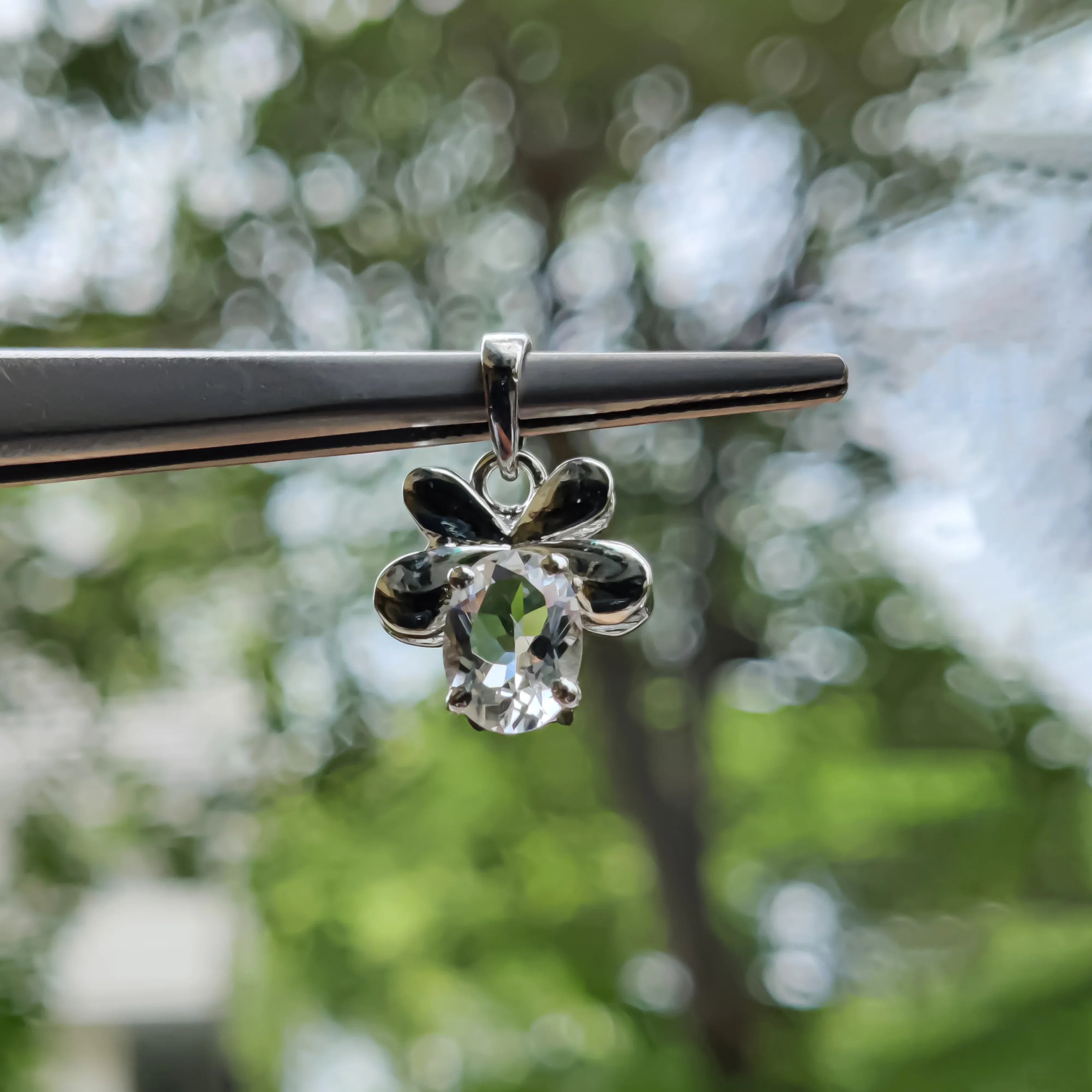 Handmade Petalite Pendant Necklace: 925 Sterling Silver, Dainty Minimalist Jewelry