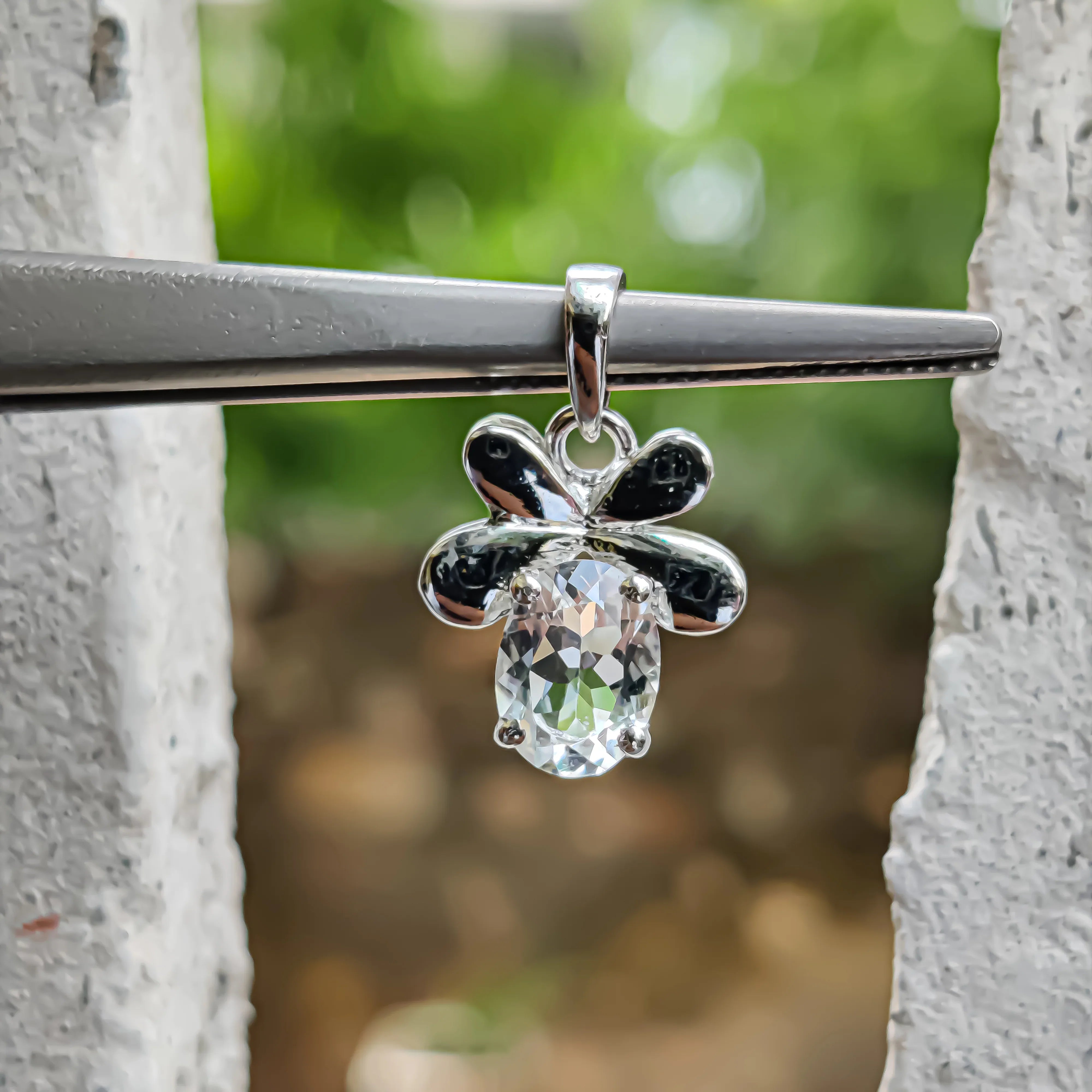 Handmade Petalite Pendant Necklace: 925 Sterling Silver, Dainty Minimalist Jewelry - Himalya Quartz