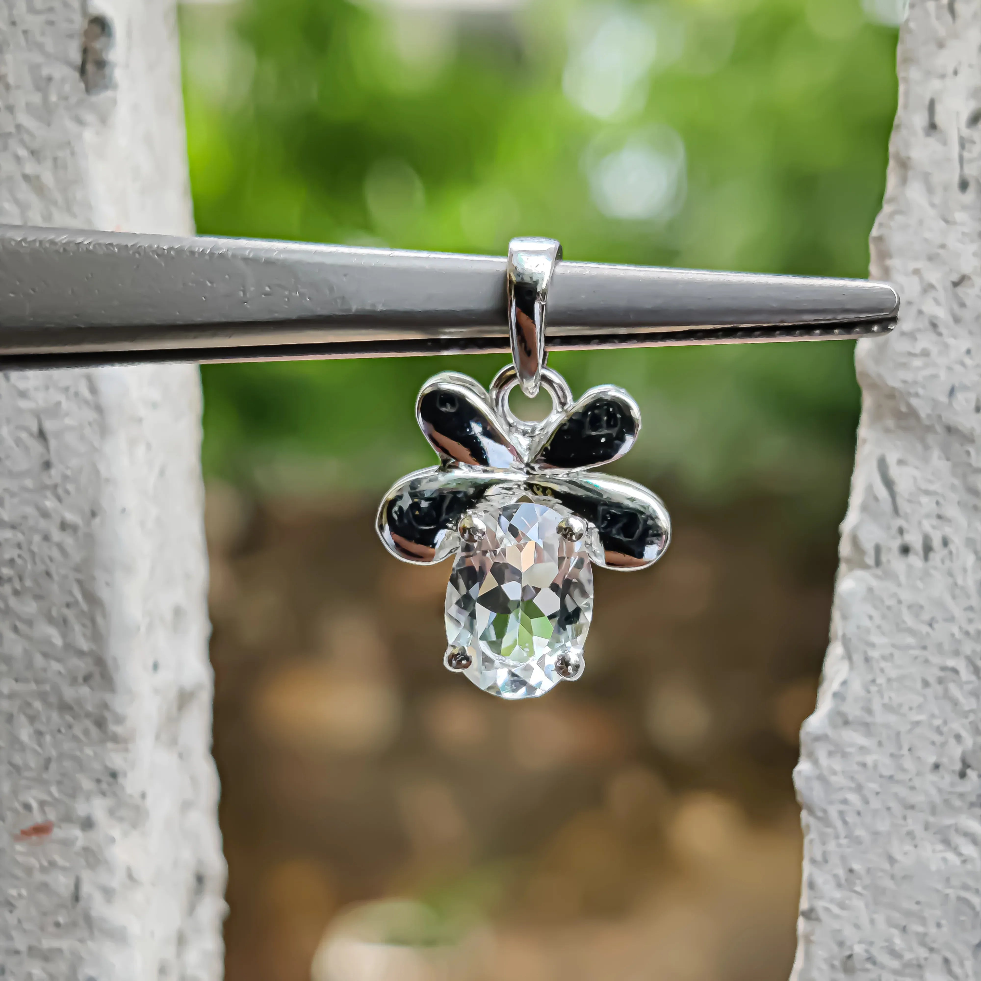 Handmade Petalite Pendant Necklace: 925 Sterling Silver, Dainty Minimalist Jewelry