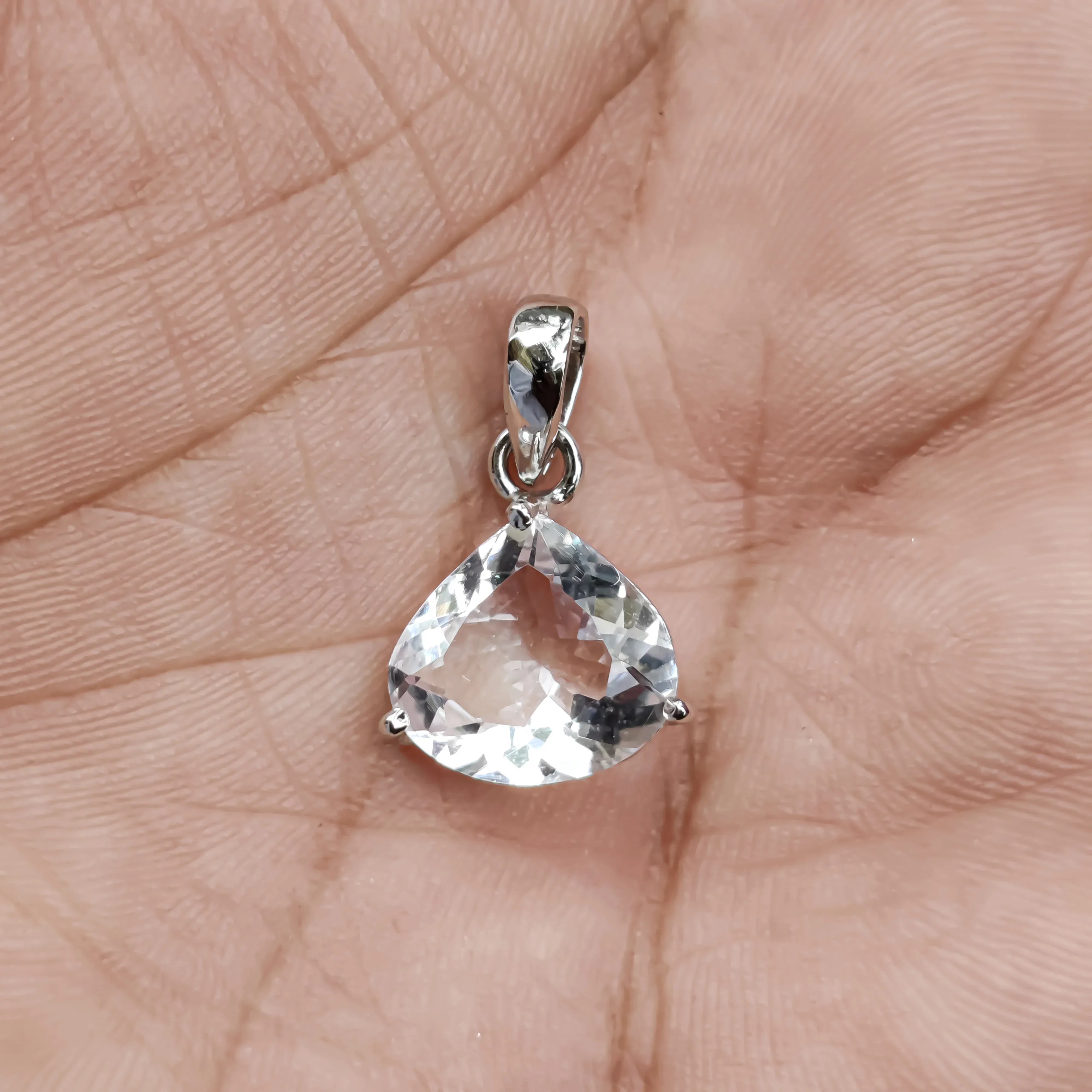 Petalite Heart Shape Pendant Necklace – Sterling Silver Minimalist Jewelry