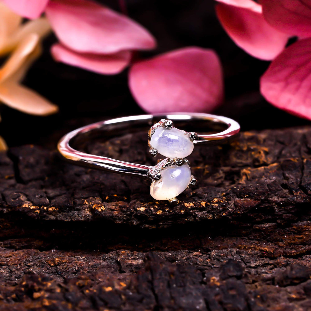 Natural Ethiopian opal oval ring in 925 sterling silver with 3x5mm opal, minimalist design, perfect as a promise or gift for women.
