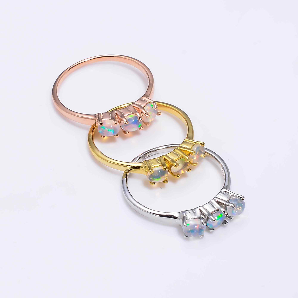 Oval Ethiopian Opal Ringin 925 sterling silver with a 3x4mm natural opal, handmade women's Opal Ringby Himalya Quartz