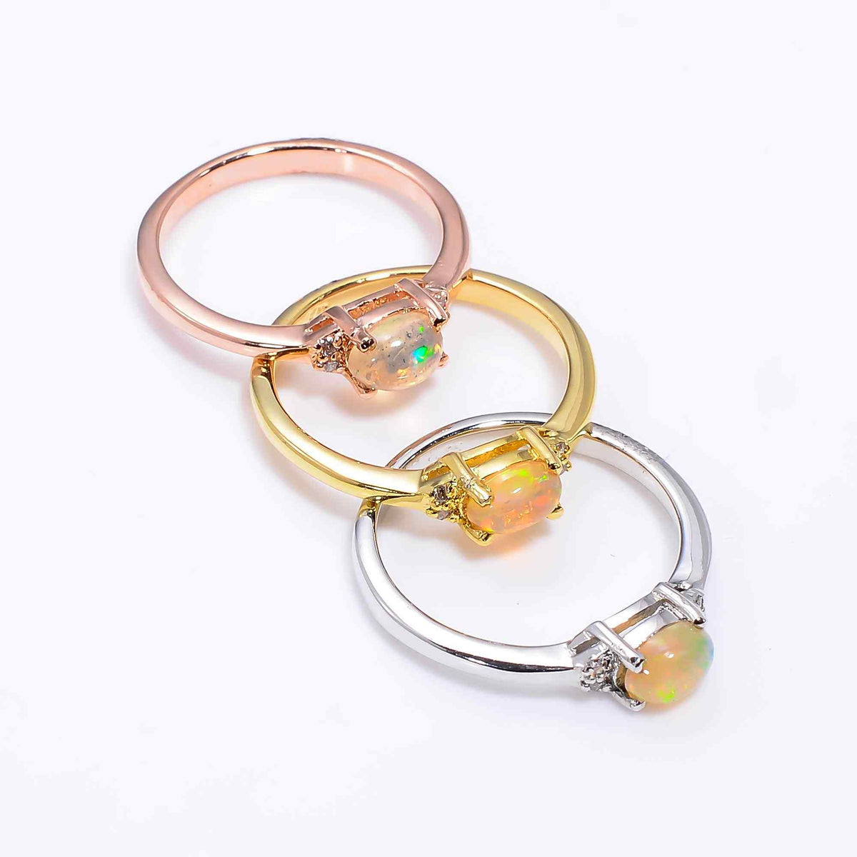 Elegant Ethiopian Opal Ringin 925 Sterling Silver, 4x6mm Oval Fire Opal Jewelry for Women