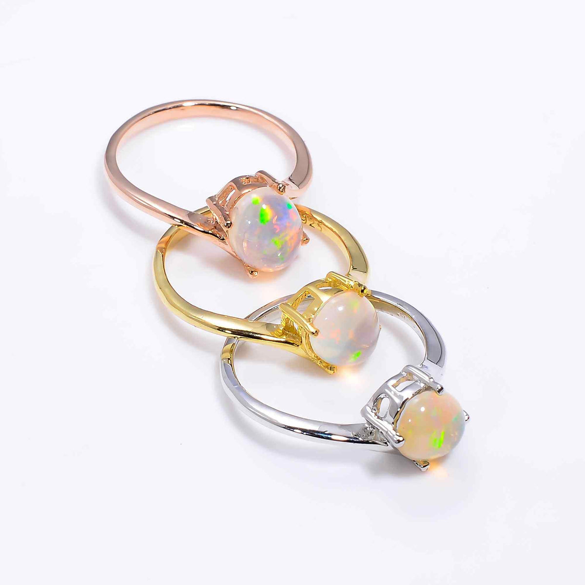 Ethiopian Opal Ringin 925 Sterling Silver, 7x9mm Oval Fire Opal Statement Ring for Women