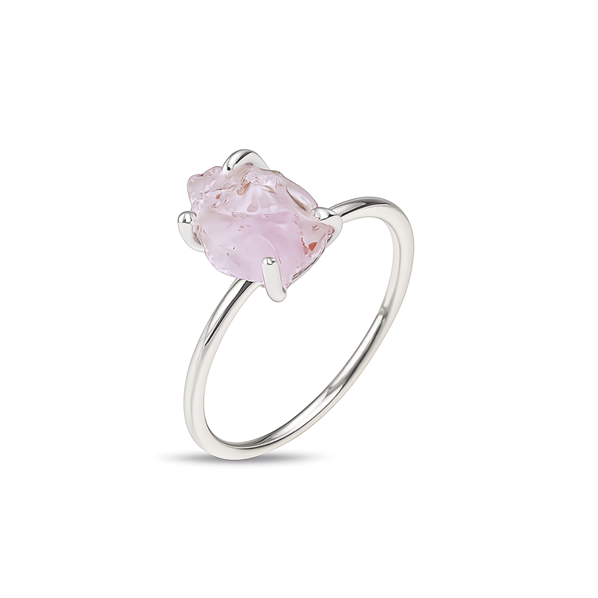 Amethyst Rough Stone Ring Adjustable 925 Sterling Silver Natural Gemstone Jewelry