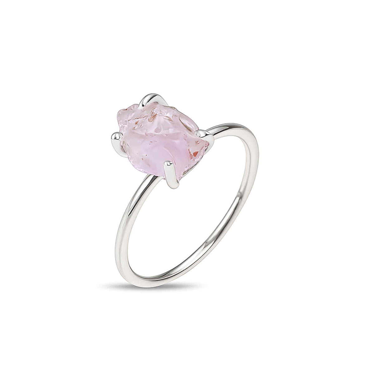Amethyst Rough Stone Ring Adjustable 925 Sterling Silver Natural Gemstone Jewelry