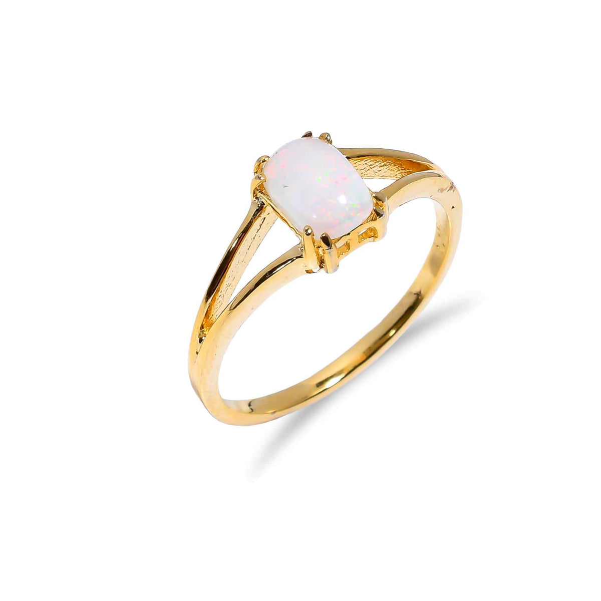 Oval Ethiopian Opal Ringin 925 sterling silver featuring a 7x5mm fiery handmade opal for women.