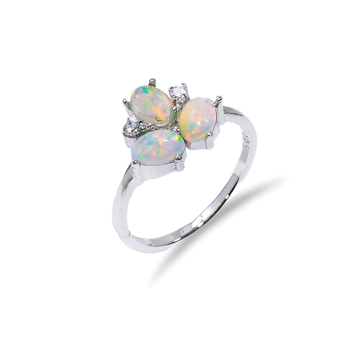 Handmade oval Ethiopian Opal Ringin 925 sterling silver with natural gemstone, featuring 6x4mm opal, jewelry gift for her.