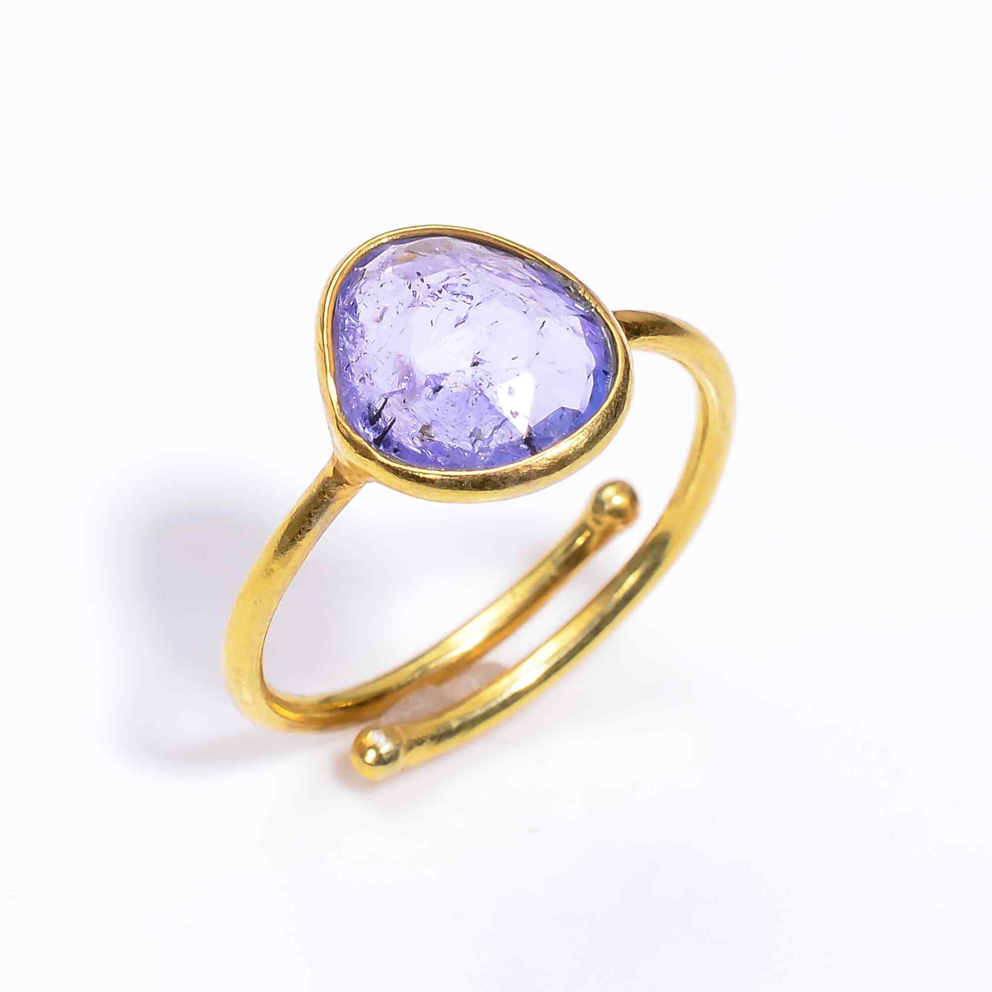 Tanzanite Ring Yellow Gold Plated 925 Sterling Silver Gemstone Ring December