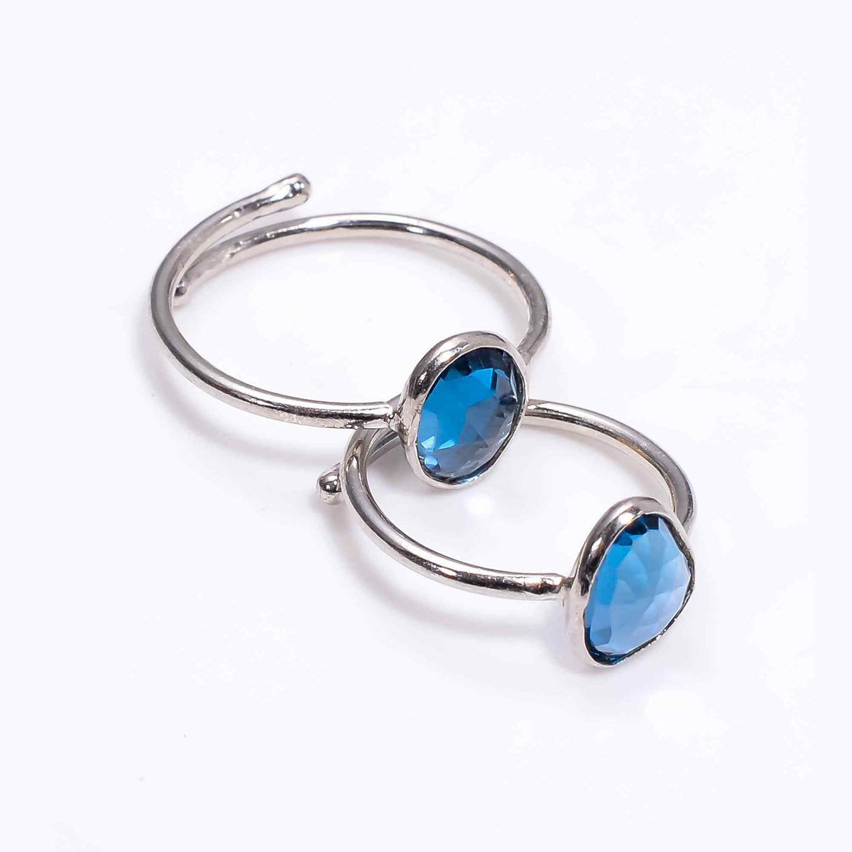 London Blue Topaz Ring 925 Sterling Silver Natural Blue Topaz Ring Handmade December Birthstone Jewelry