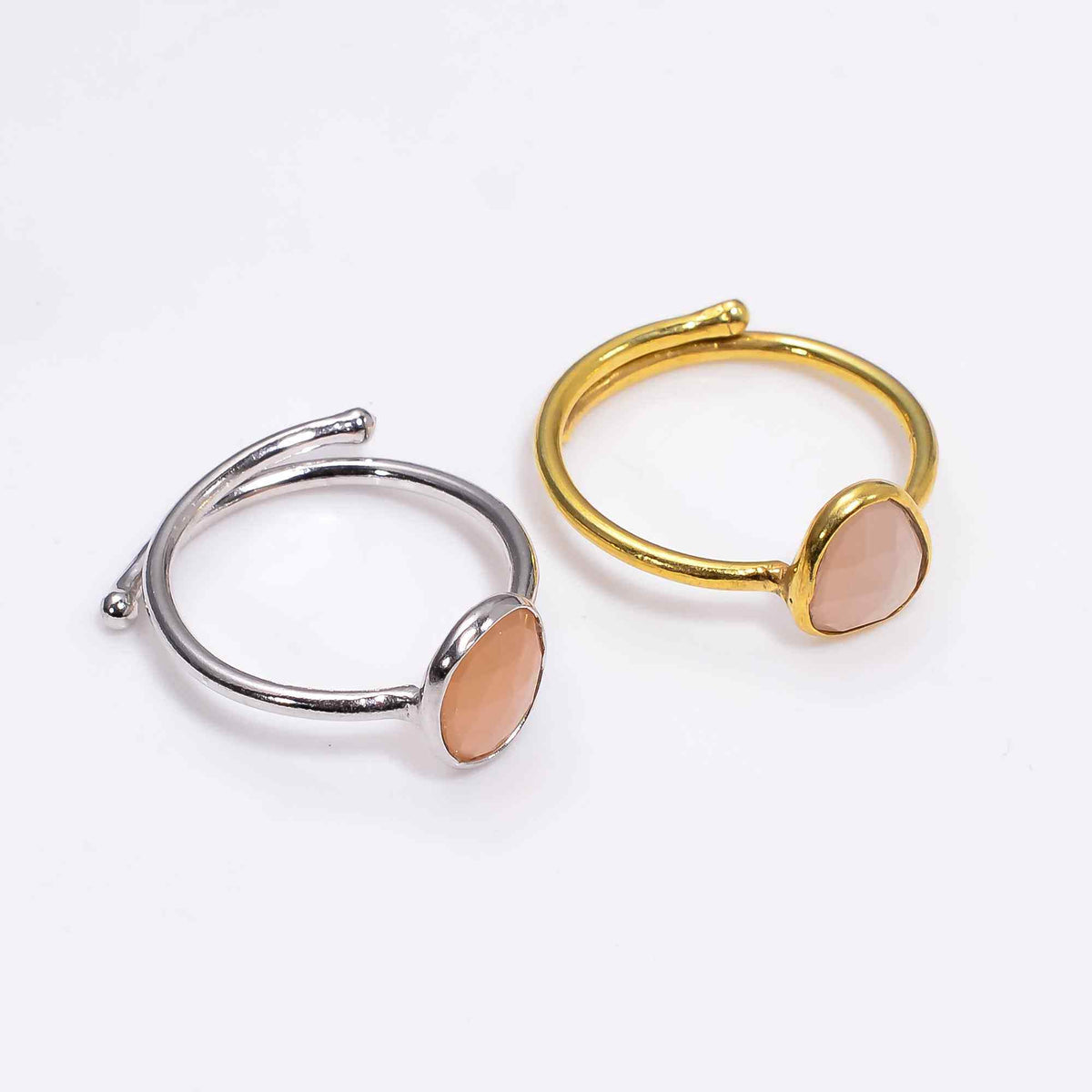 Peach Moonstone Ring 925 Sterling Silver Natural Peach Moonstone Ring Handmade Gemstone Jewelry Gift for Her