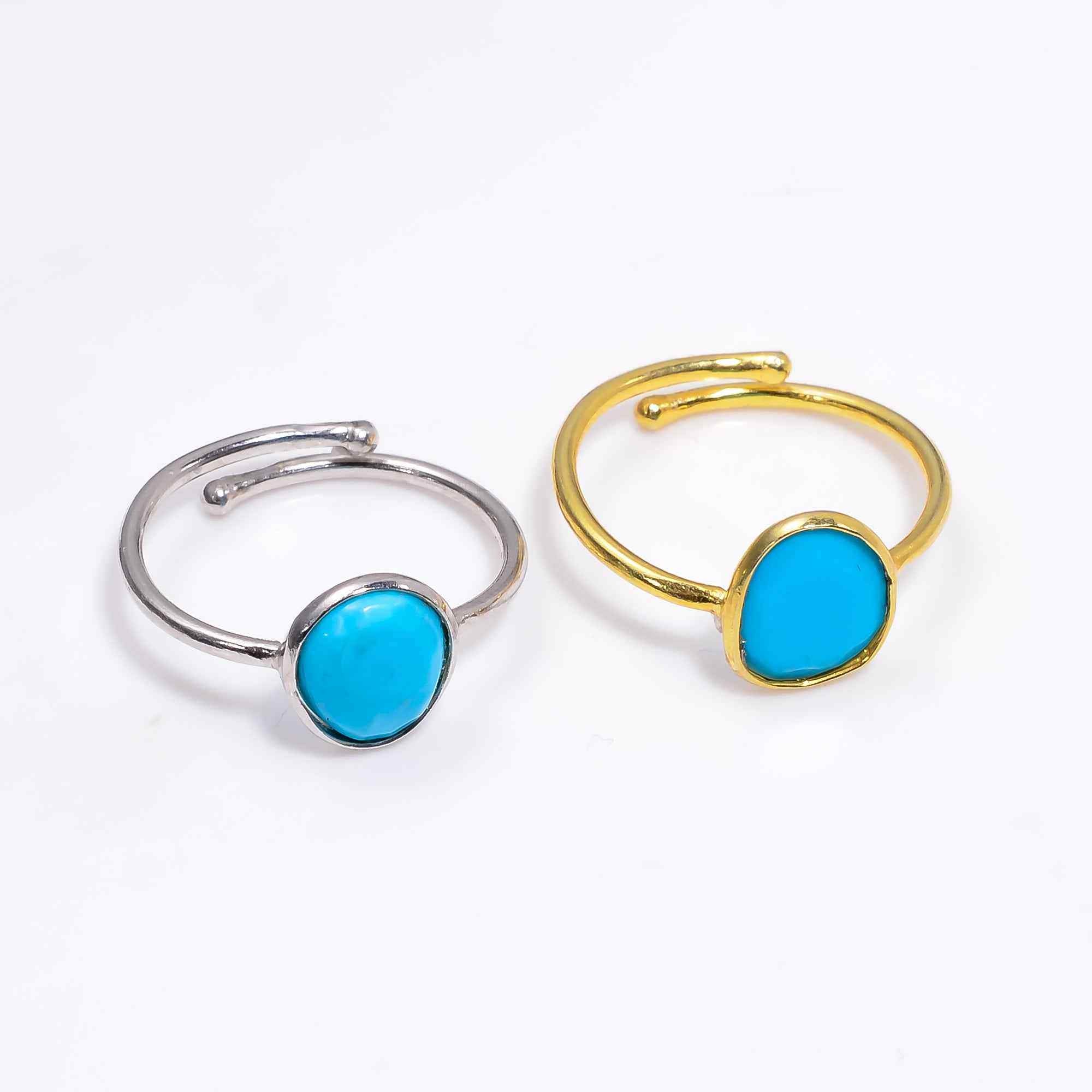 Turquoise Ring 925 Sterling Silver Natural Turquoise Ring Handmade December Birthstone Jewelry Gift for Her