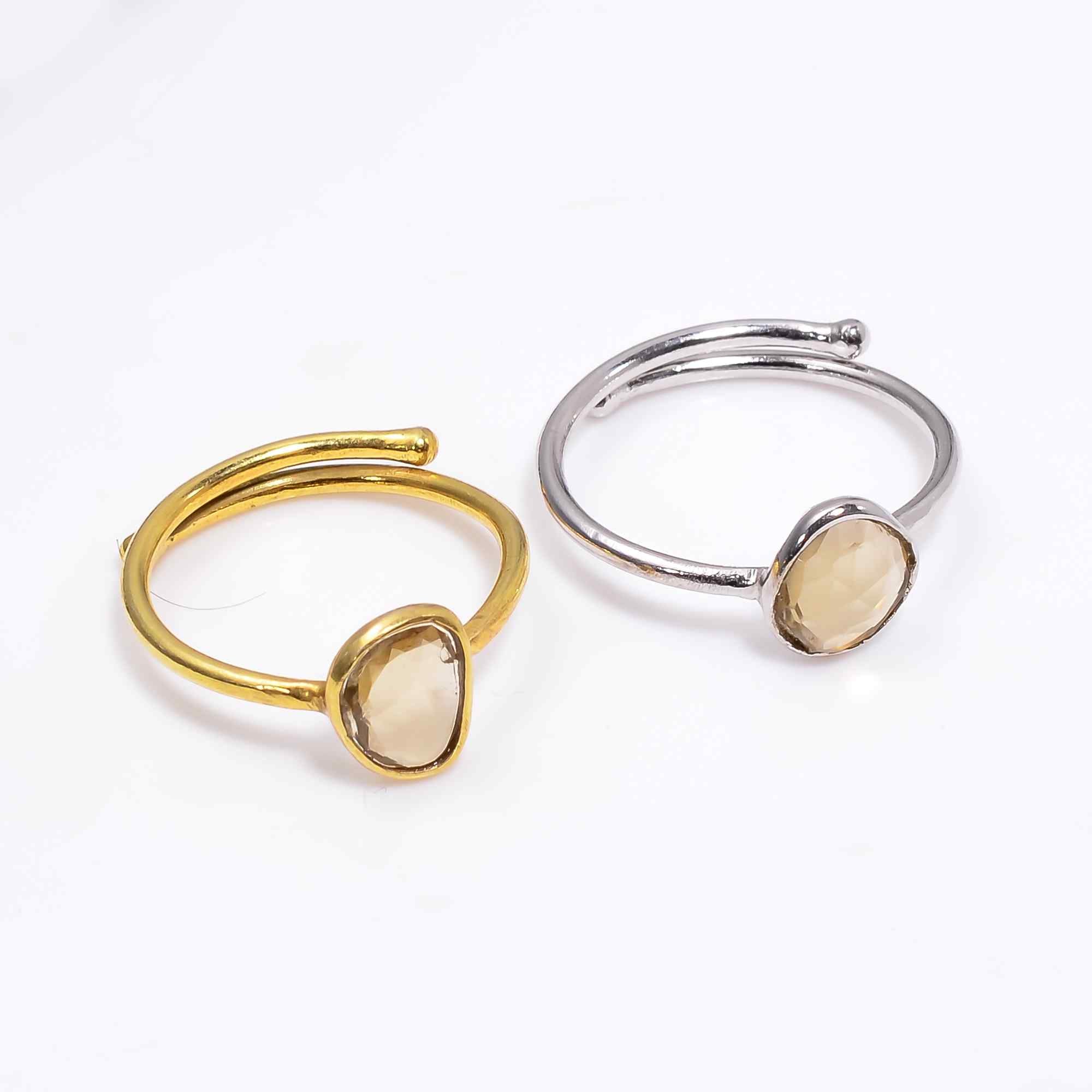 Whiskey Quartz Ring 925 Sterling Silver Natural Whiskey Quartz Ring Handmade Golden Quartz Jewelry Gift
