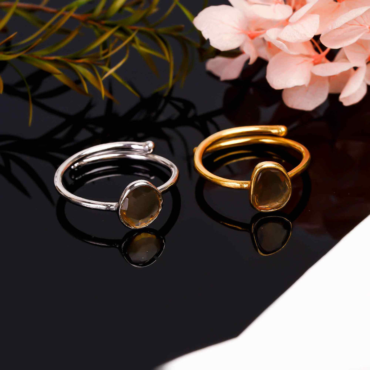 Whiskey Quartz Ring 925 Sterling Silver Natural Whiskey Quartz Ring Handmade Golden Quartz Jewelry Gift