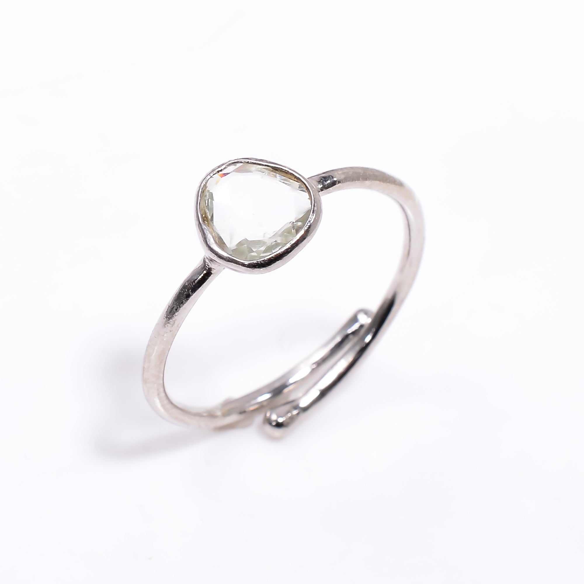 Green Amethyst Ring in 925 Sterling Silver Handmade Green Gemstone Ring Gift for Her Jewelry