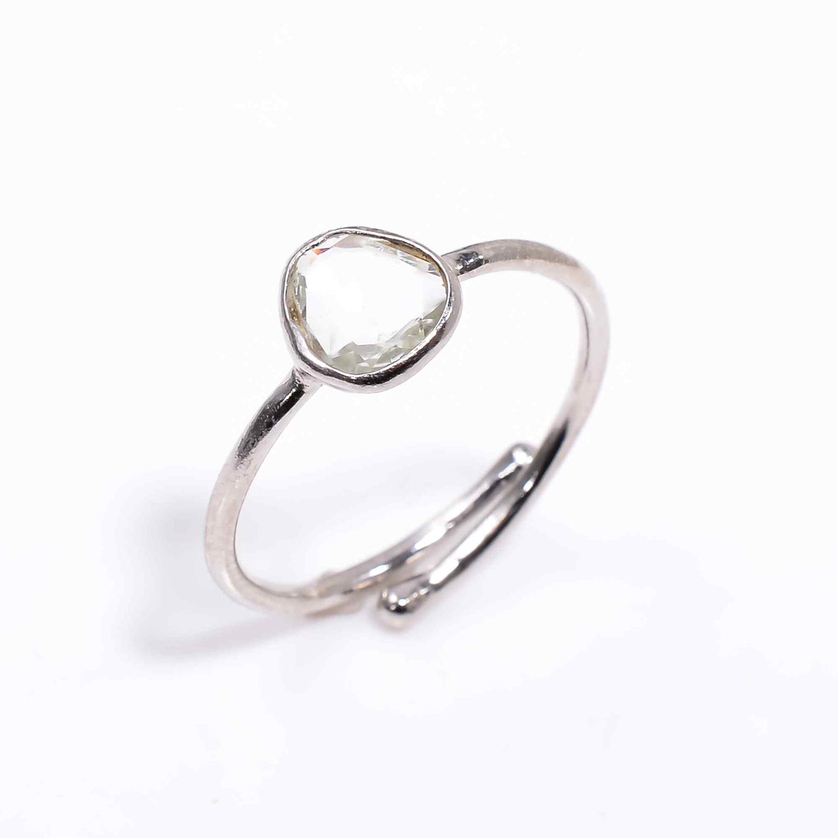 Green Amethyst Ring in 925 Sterling Silver Handmade Green Gemstone Ring Gift for Her Jewelry