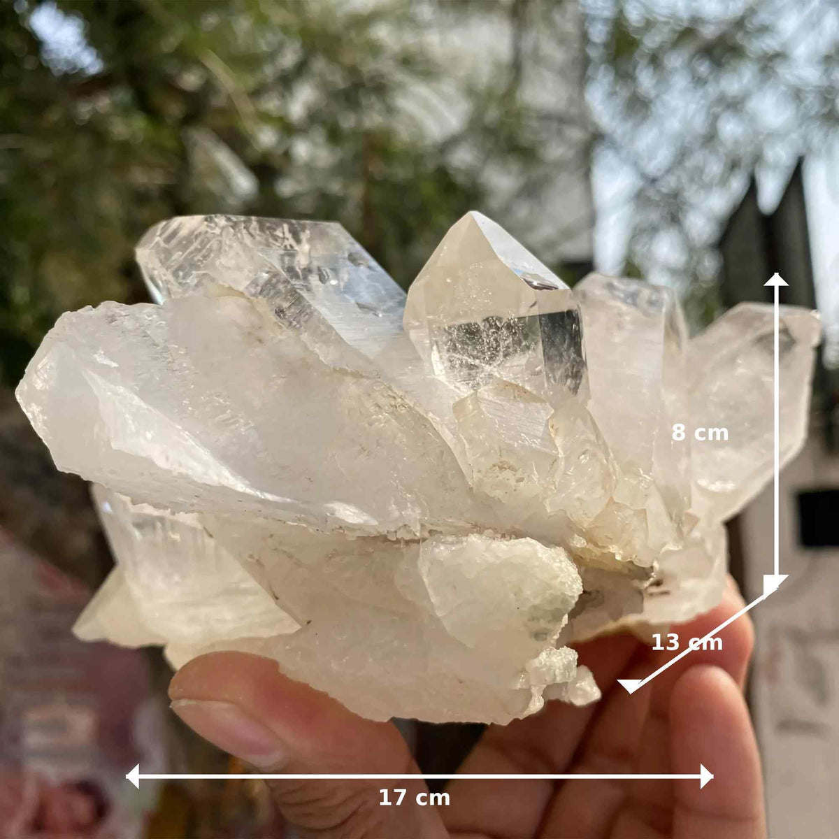 White Himalayan Quartz Natural Raw Cluster Mineral Collector Display