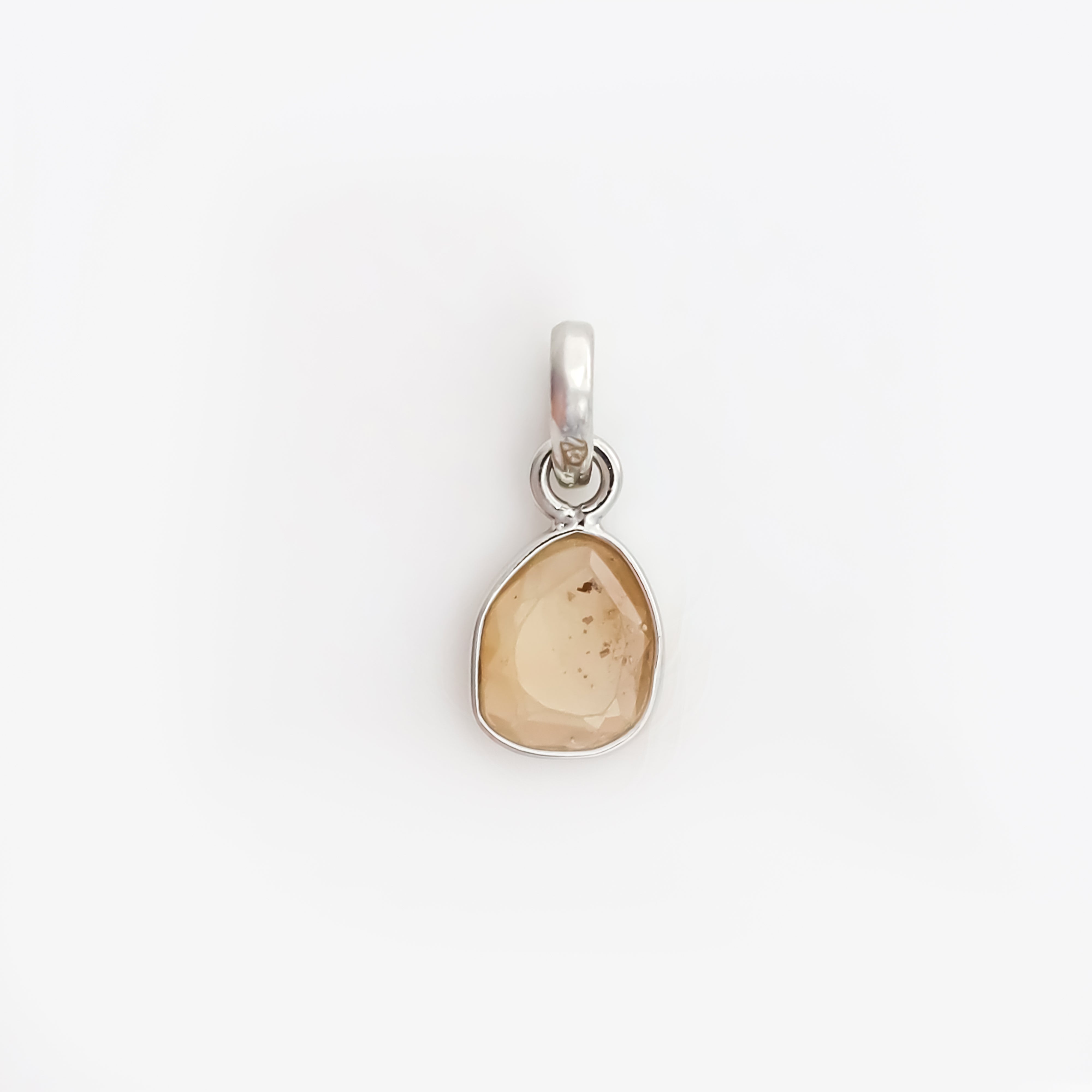 Brown Zircon Rose Cut Pendant Small Natural Brown Gemstone Pendant 925 Sterling Silver Handmade Jewelry Gift