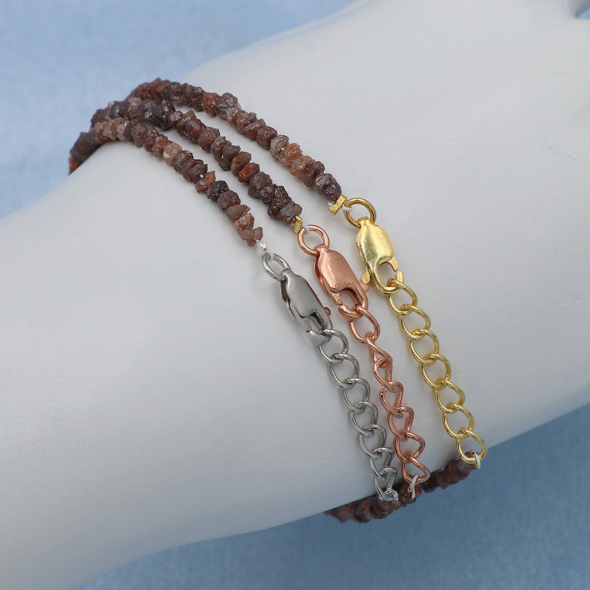 Minimalist Silver Bracelet with Natural Diamond Chips – Everyday Luxury Jewelry