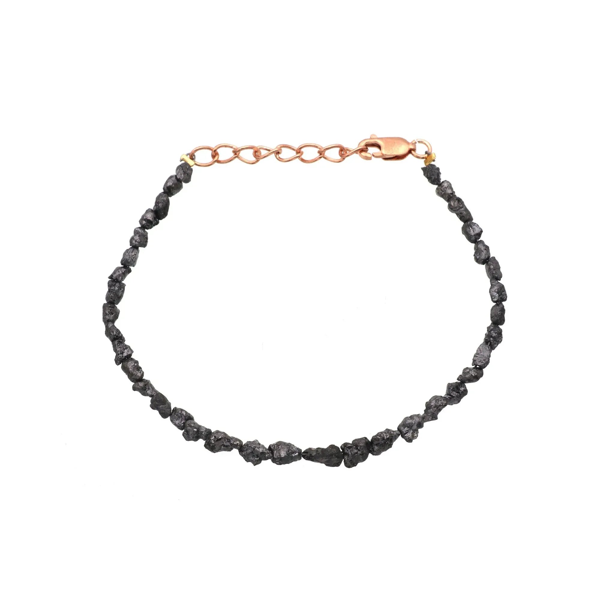 Raw Diamond Beads Bracelet in Silver – Boho Minimalist Adjustable Jewelry Jewelry
