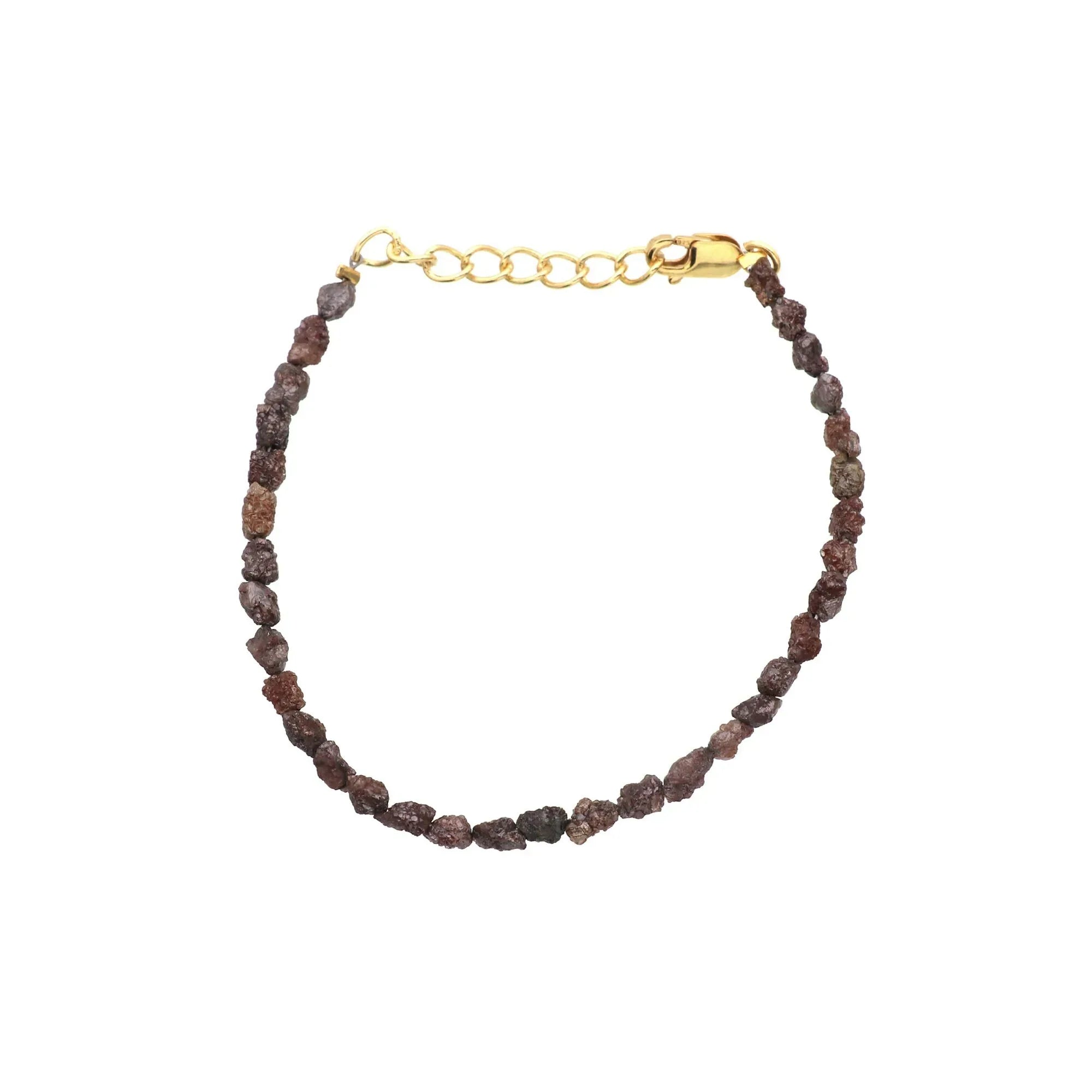Raw Diamond Beads Bracelet in Silver – Boho Minimalist Adjustable Jewelry Jewelry