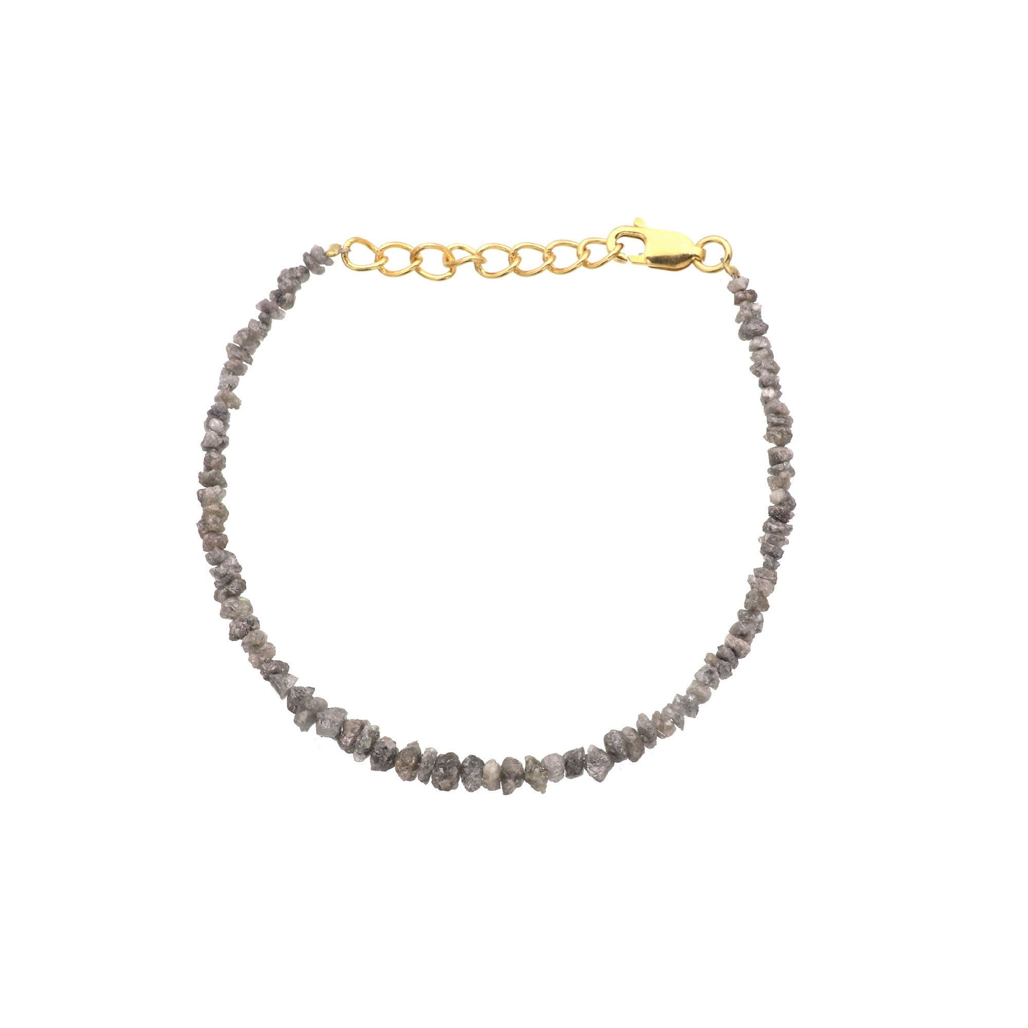 Natural Diamond Bead Bracelet in Sterling Silver – Elegant Minimalist Jewelry