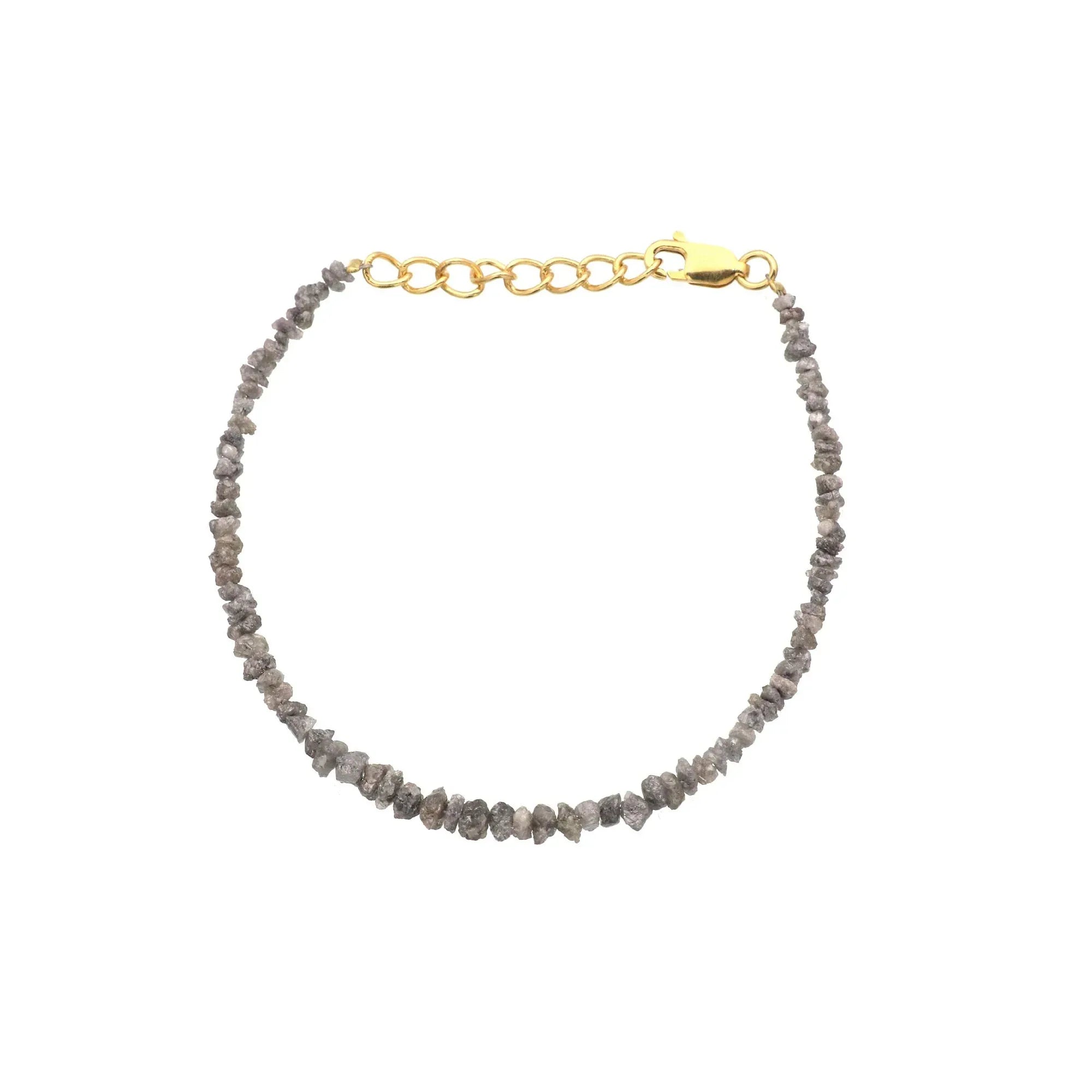 Natural Diamond Bead Bracelet in Sterling Silver - Elegant Minimalist Jewelry for Timeless Style Jewelry
