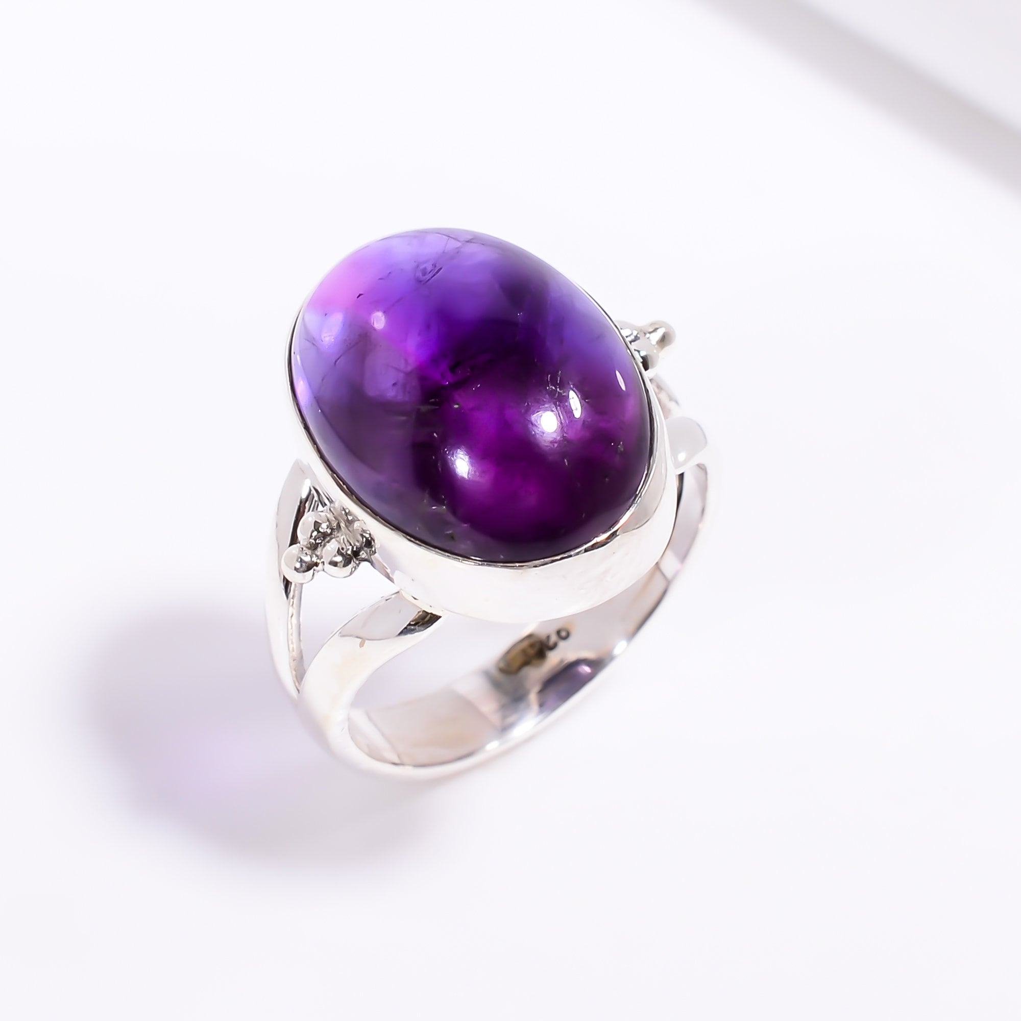 Oval Amethyst Sterling Silver Ring: February Birthstone Jewelry