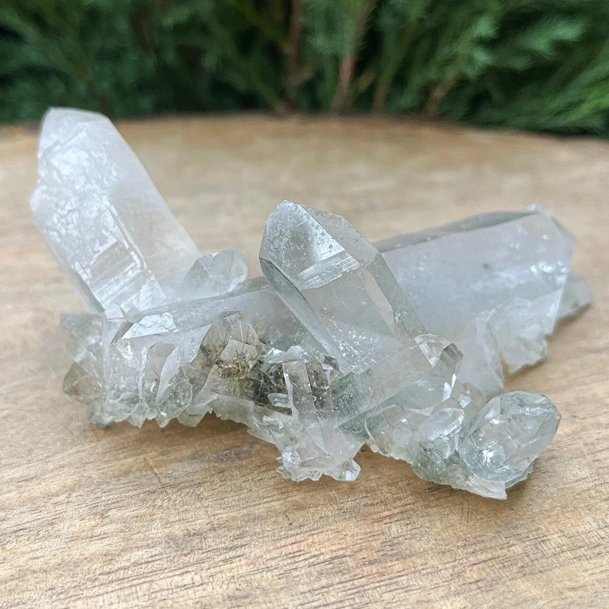 Natural Green Chlorite Quartz Crystal: Rough Specimen Mineral, Healing Decor 110gm Himalayan Quartz