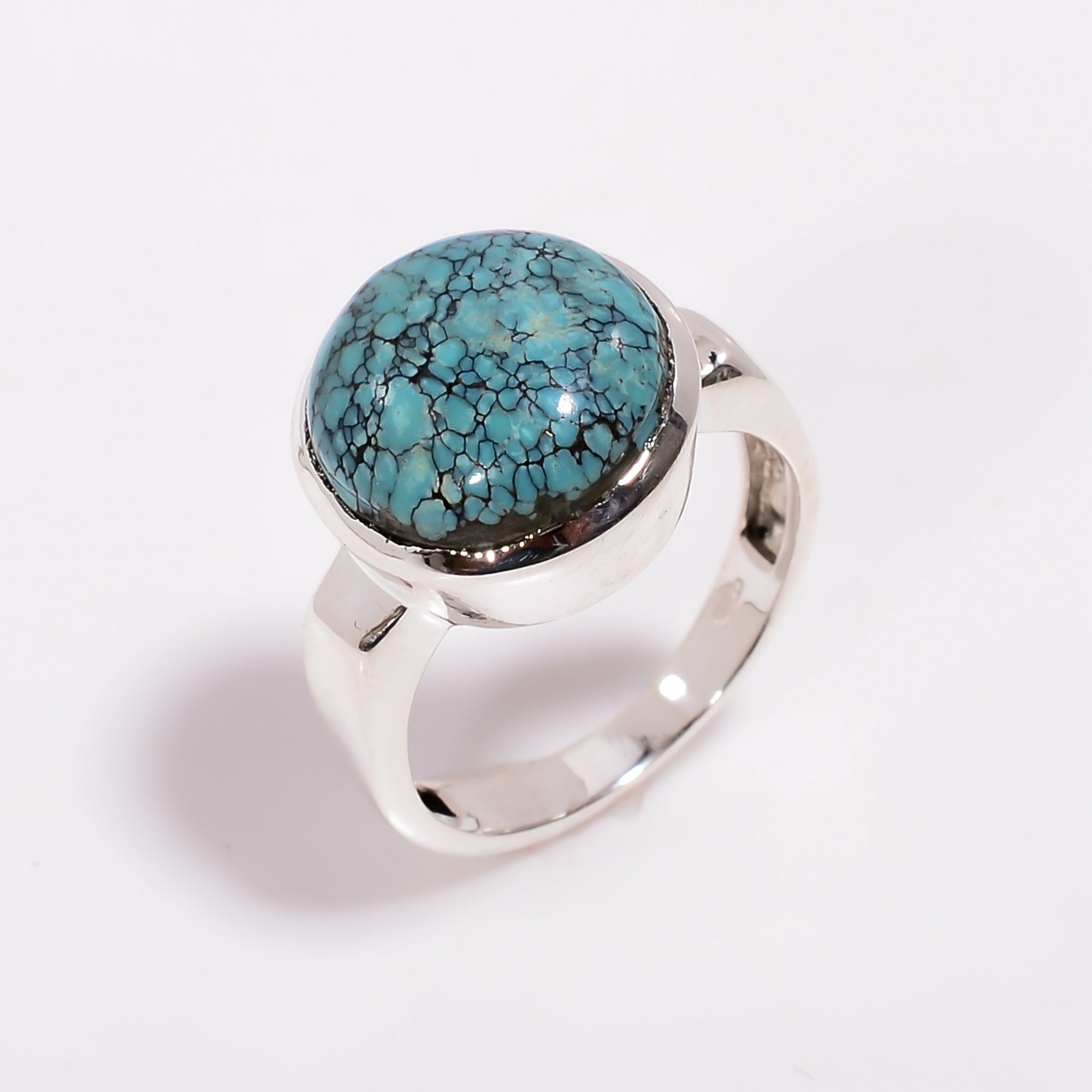 Handmade Turquoise Sterling Silver Ring: Adjustable Statement Jewelry