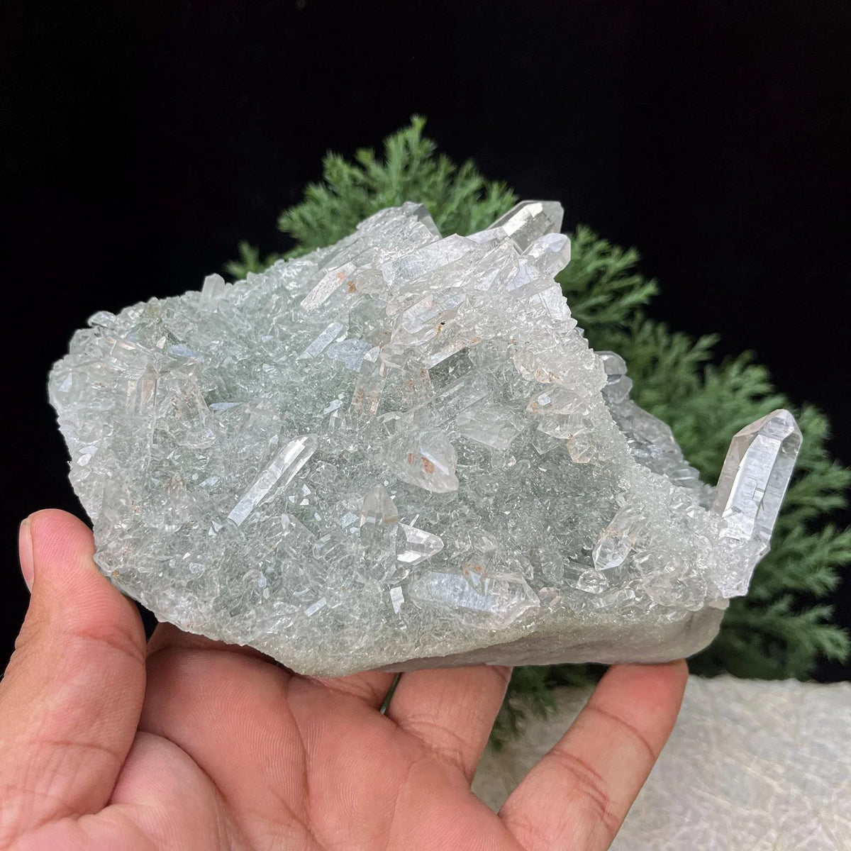 Himalayan Elestial Chlorite Quartz Cluster specimen Raw Healing Minerals 770gm Himalayan Quartz
