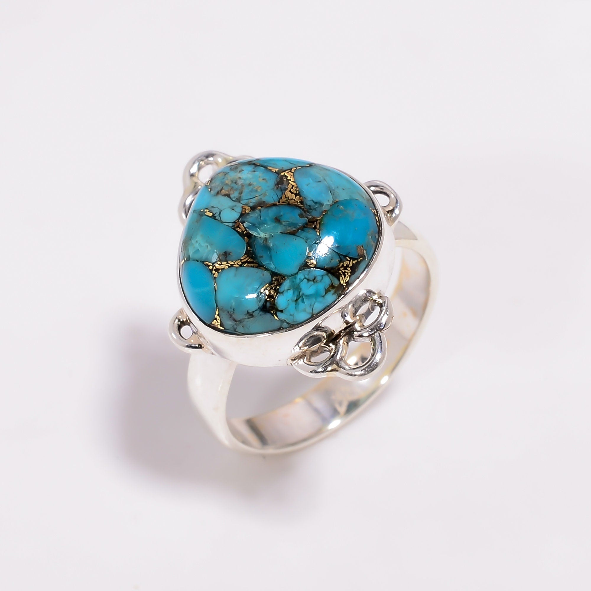 Sterling Silver Turquoise Heart Ring: December Birthstone Jewelry
