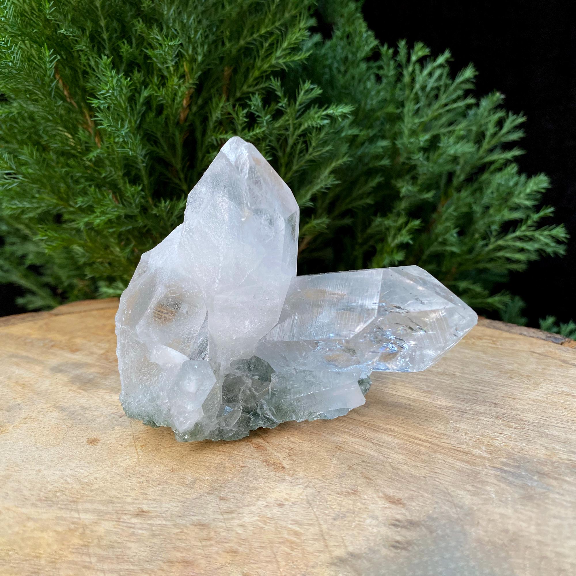 Green Chlorite Quartz Crystal Cluster: Himalayan Healing Stone 175gm