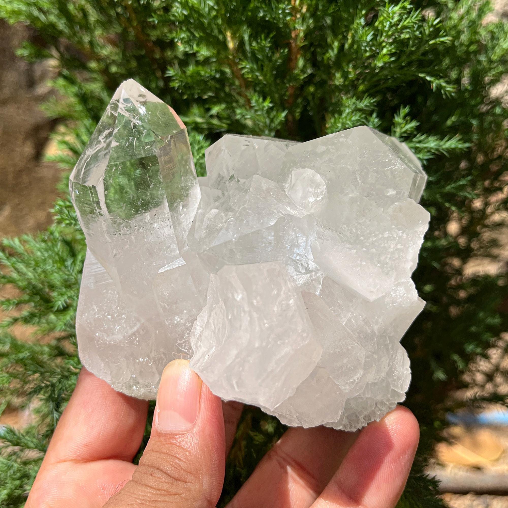 Chlorite Included Himalayan Quartz Crystal Cluster - Healing Stone 695gm