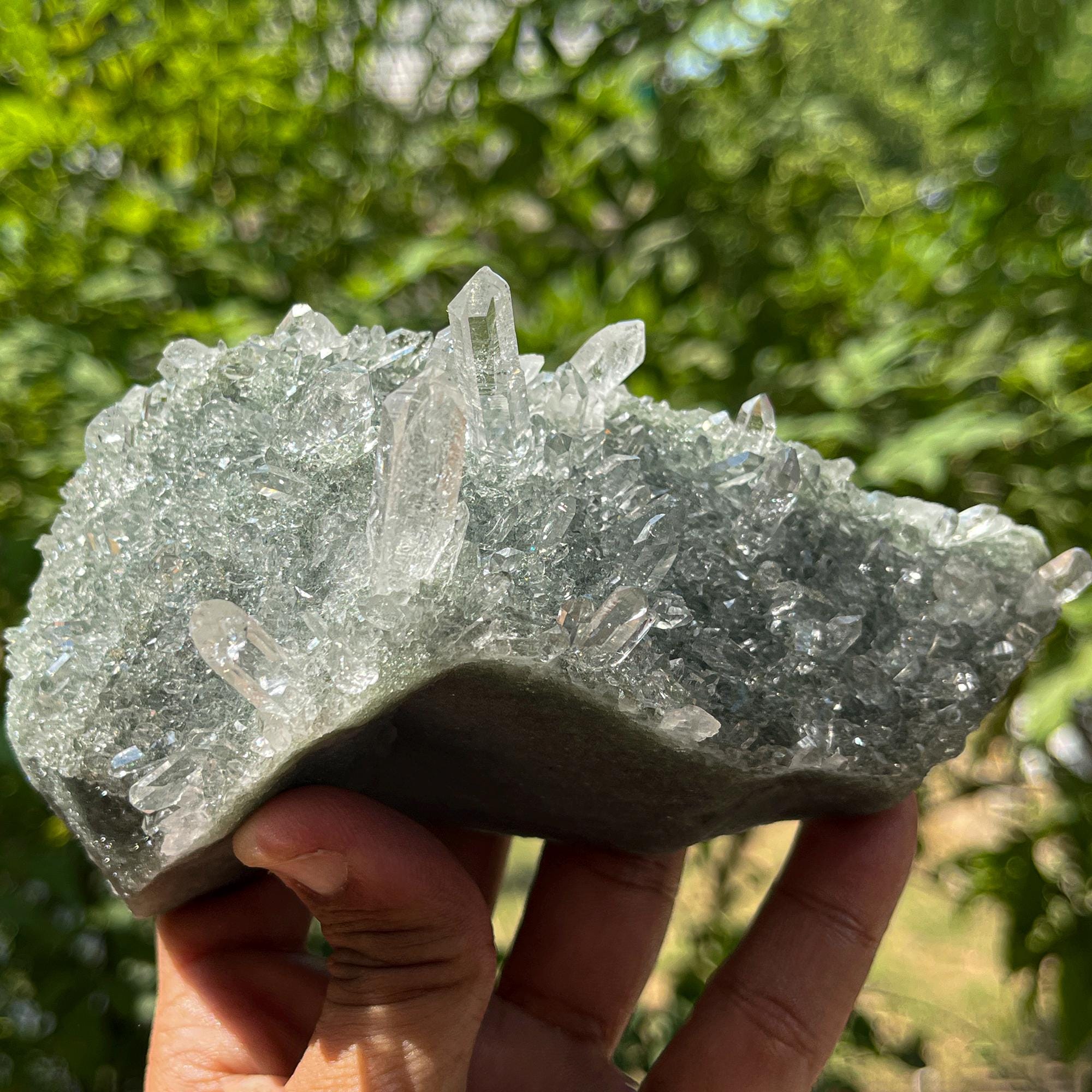 Himalayan Green Chlorite Quartz Specimen: Raw Healing Crystal 640gm