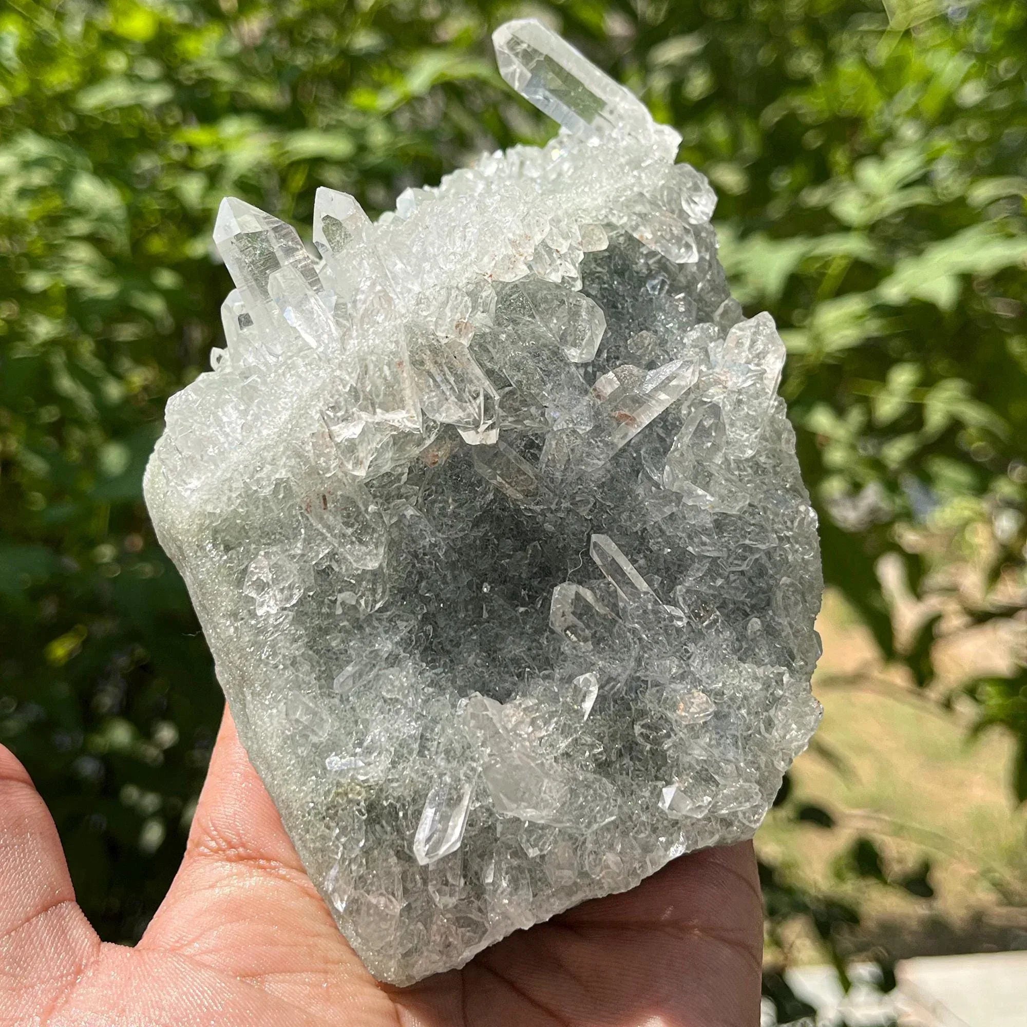 Himalayan Elestial Chlorite Quartz Cluster specimen Raw Healing Minerals 770gm Himalayan Quartz