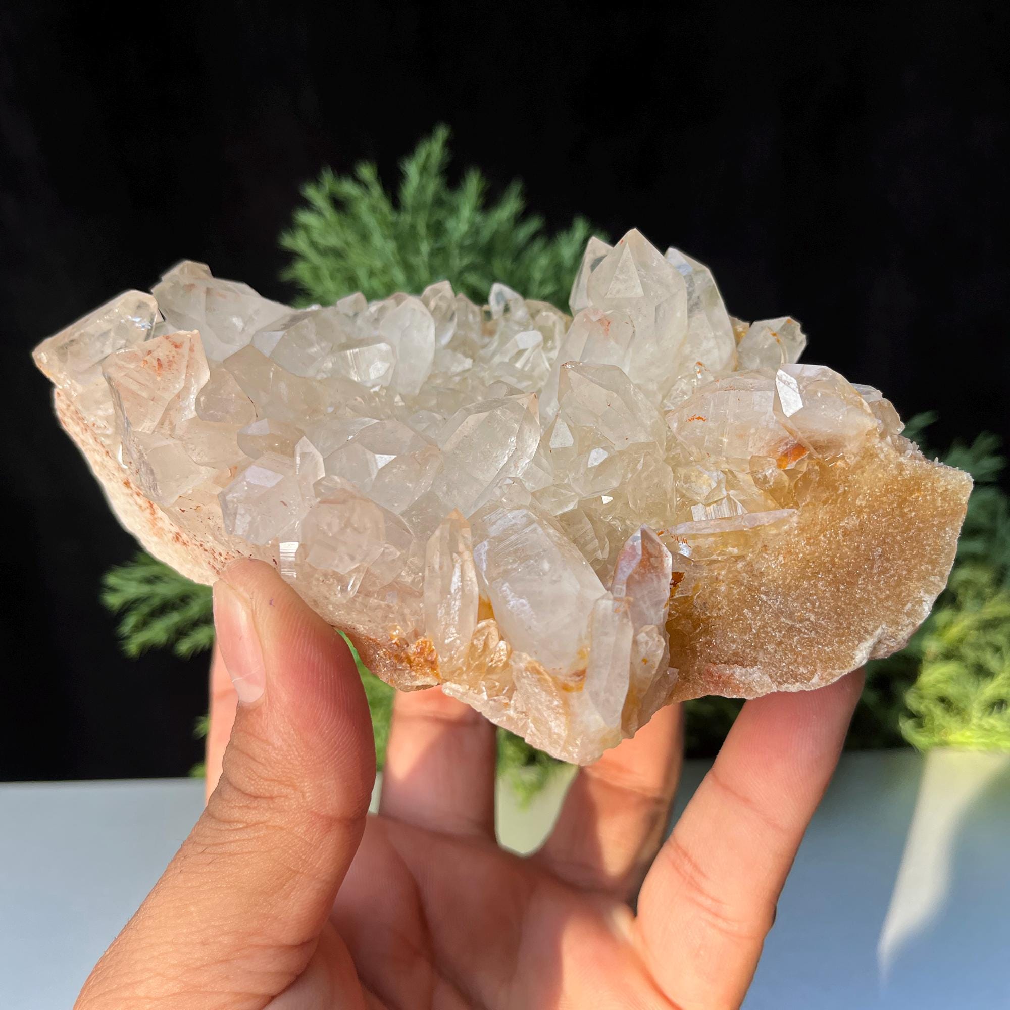 Golden Healer Quartz Cluster: Himalayan Yellow Samadhi Crystal, Home Decor 545gm
